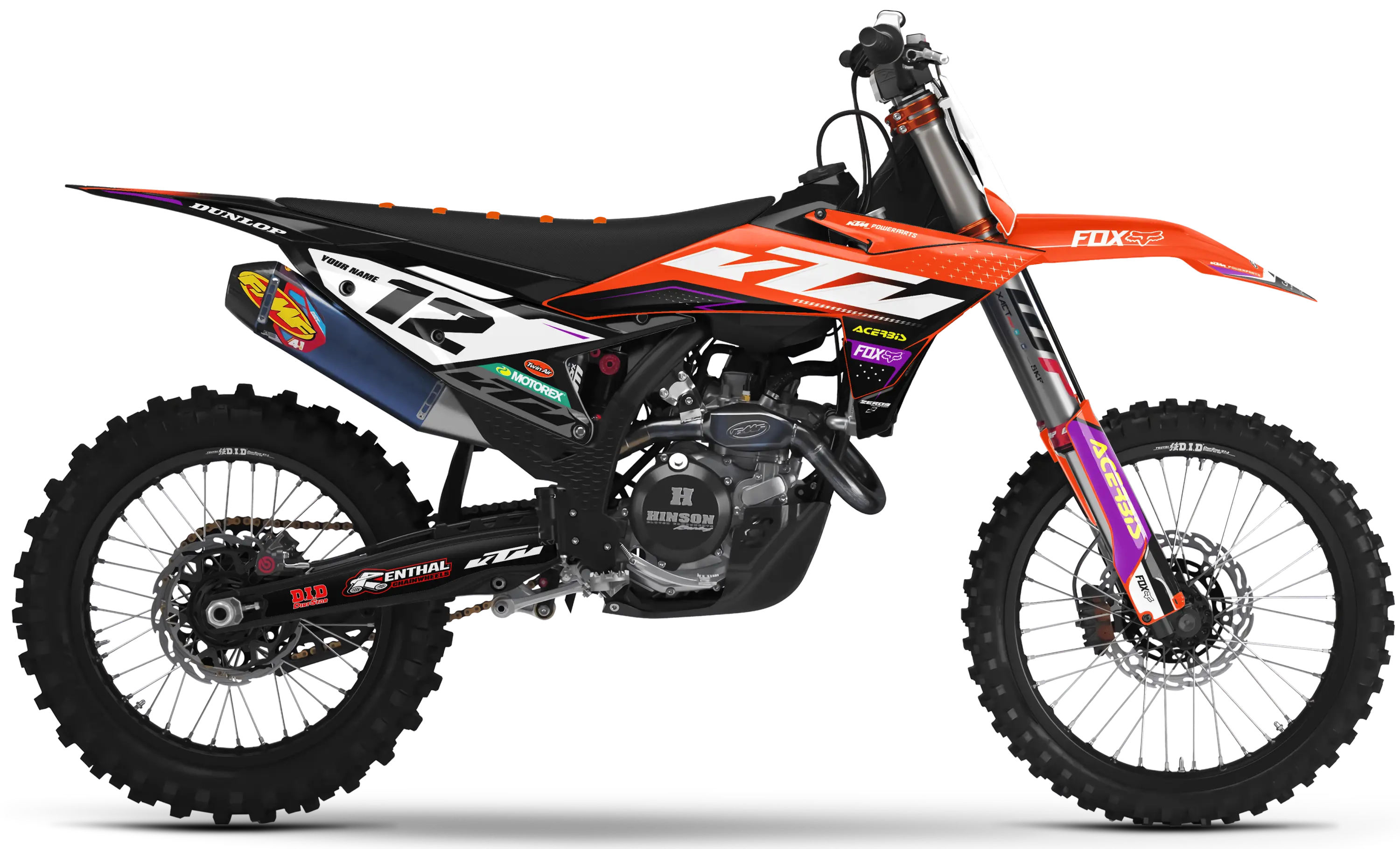 KTM graphics kit – Axis Orange/Purple – factory design – motocross.
