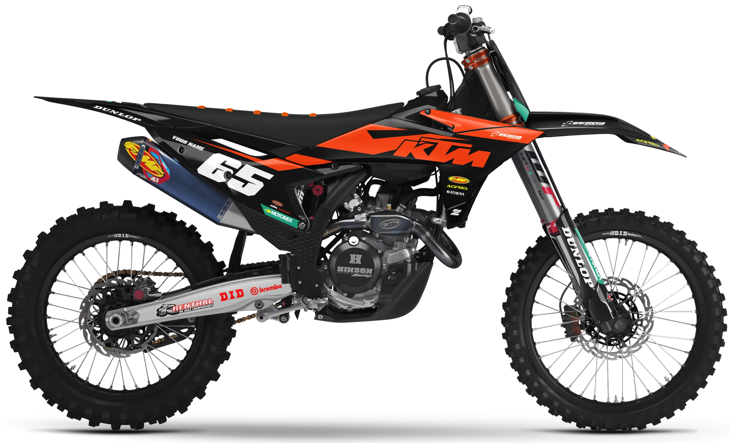 KTM graphics kit – Blitz Black – block design – SX motocross.