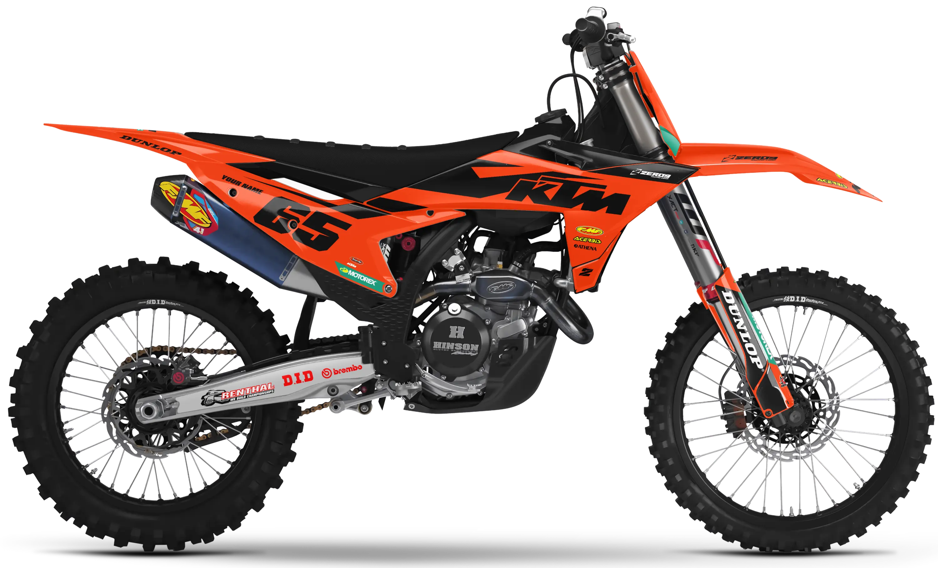 KTM graphics kit – Blitz Orange – factory design – SX motocross.