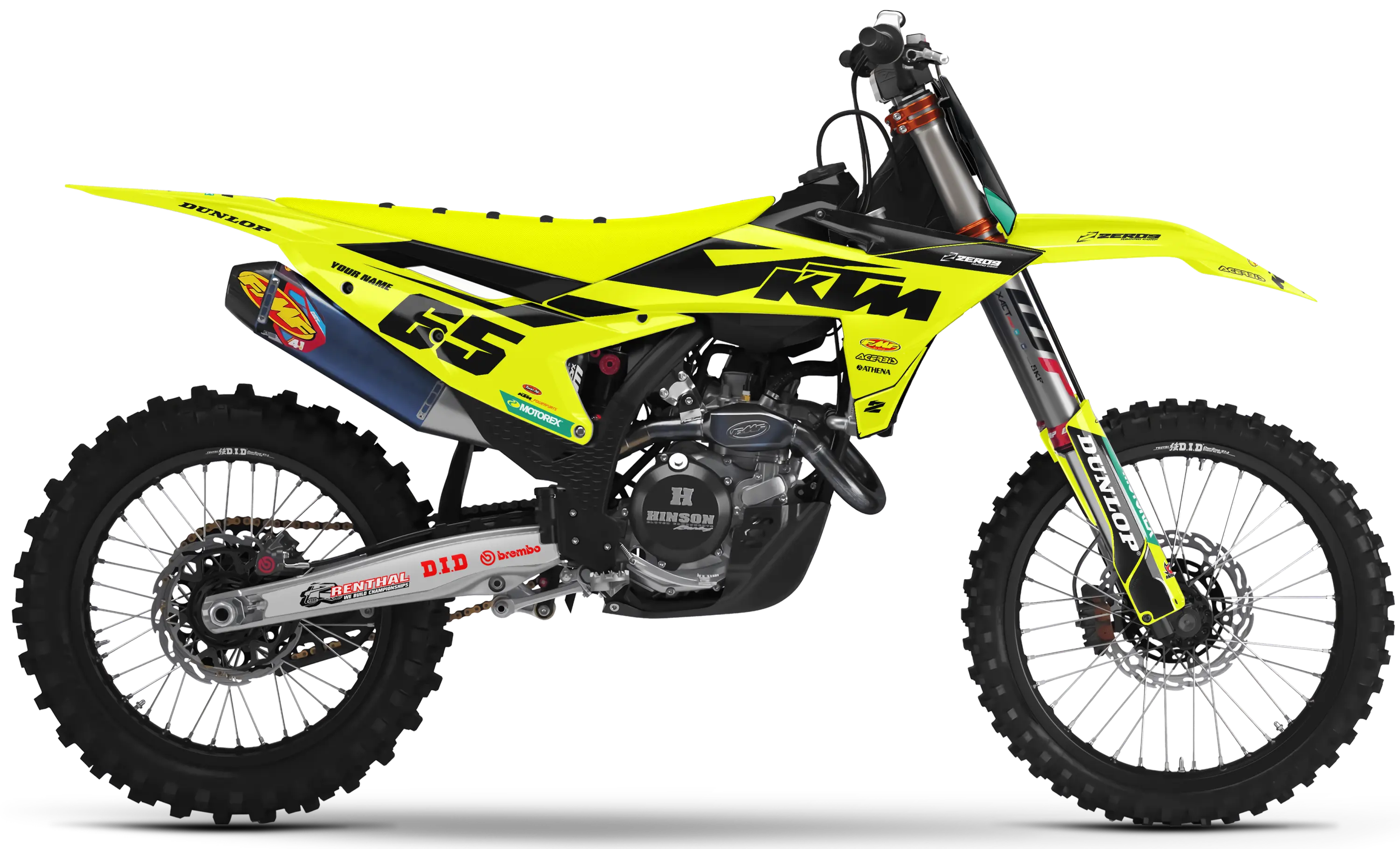 KTM graphics kit – Blitz Vivid Yellow – factory design – motocross.