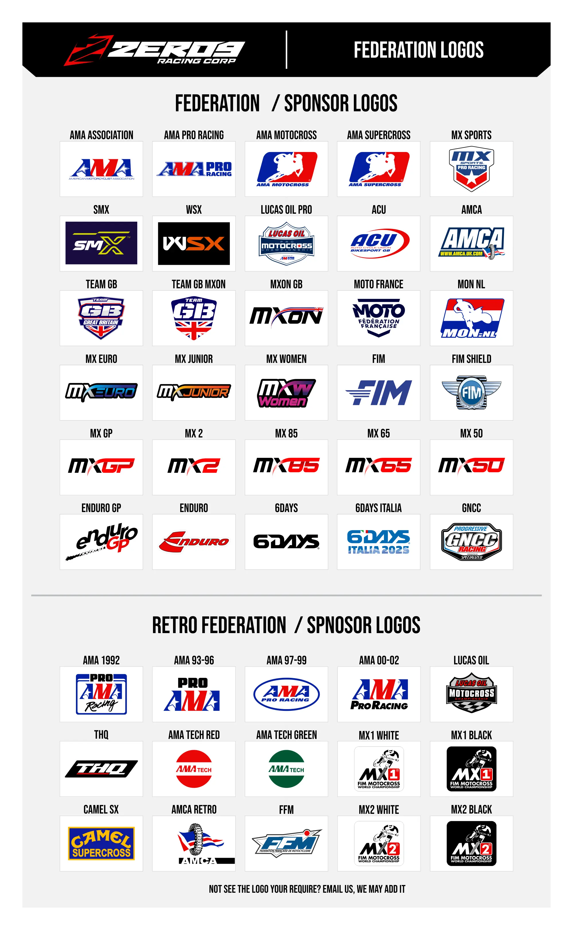 Collection of federation and sponsor logos on a white background.