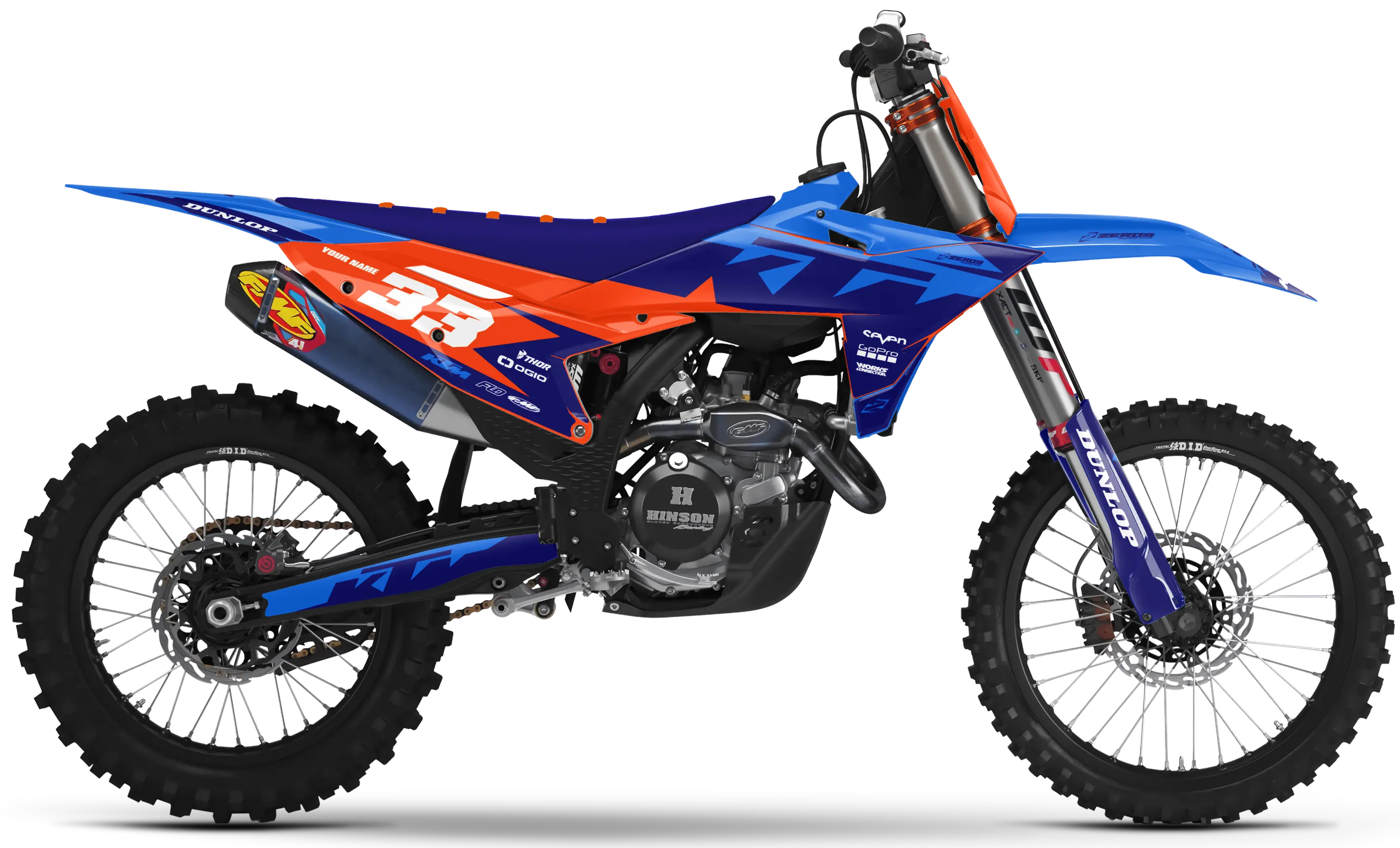 KTM graphics kit – Cruise Blue/Blue – factory design – motocross – SX model.