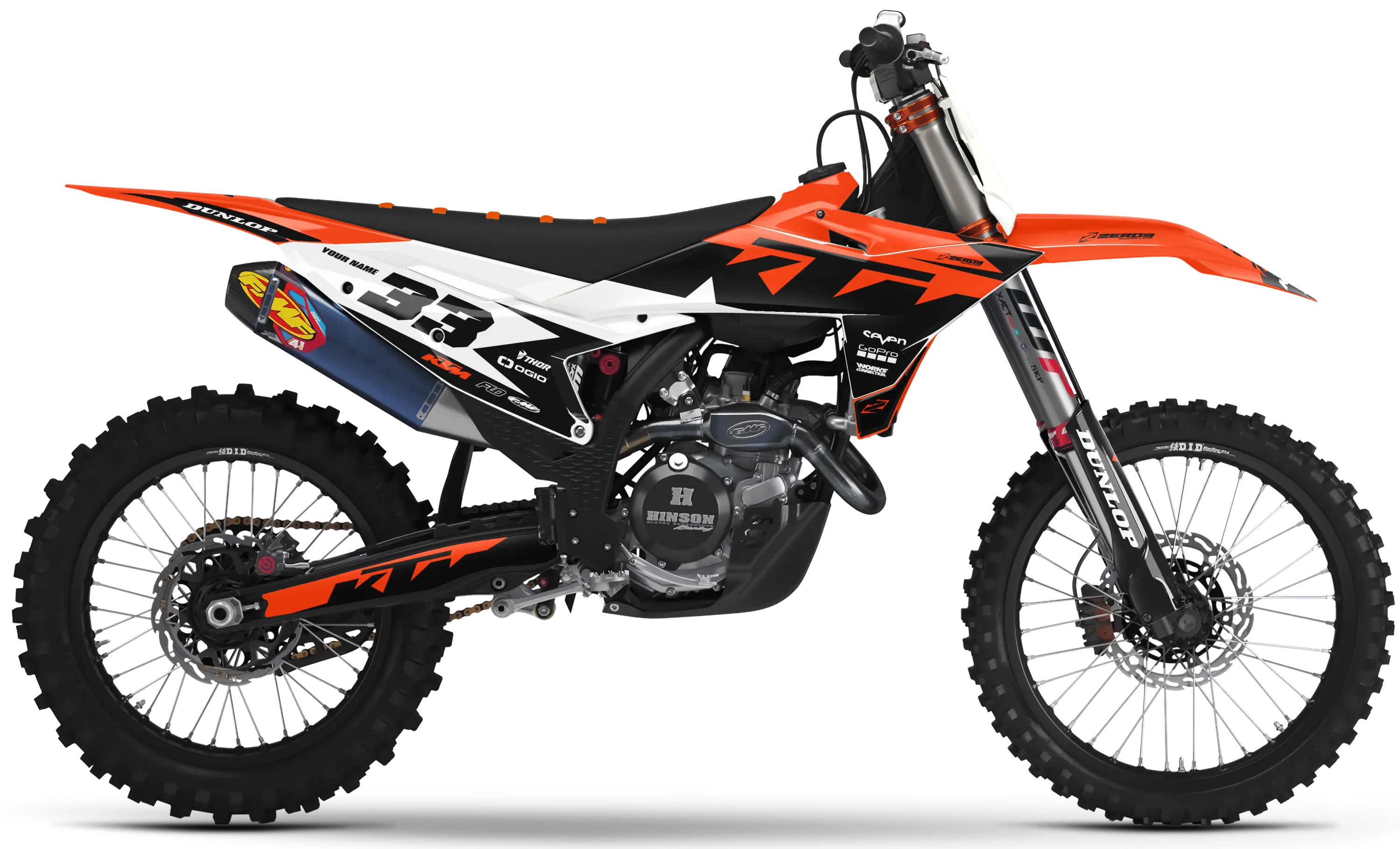 KTM graphics kit – Cruise Orange/Black – factory design – SX motocross.
