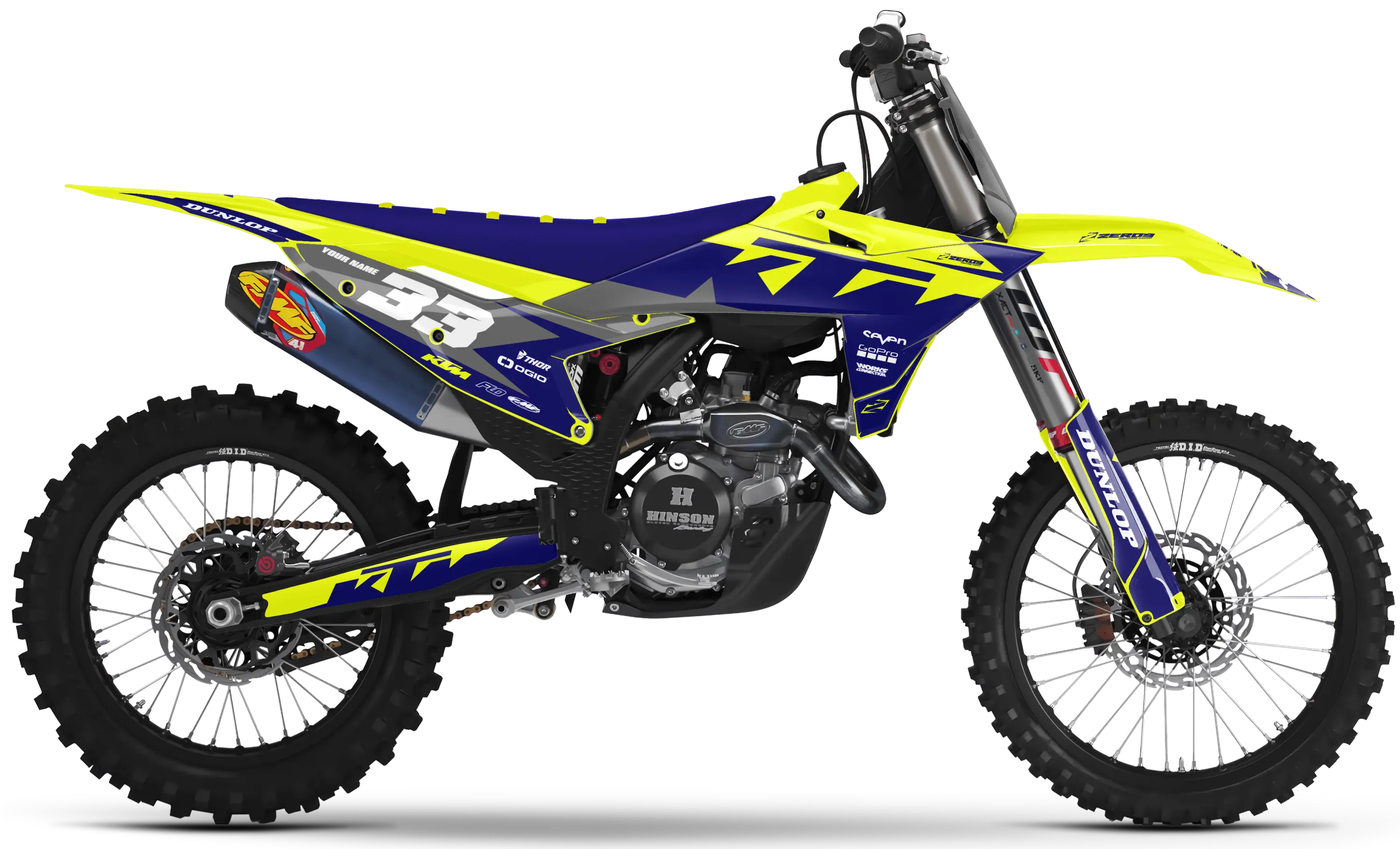 KTM graphics kit – Cruise Vivid Yellow/Blue – factory design – SX motocross.