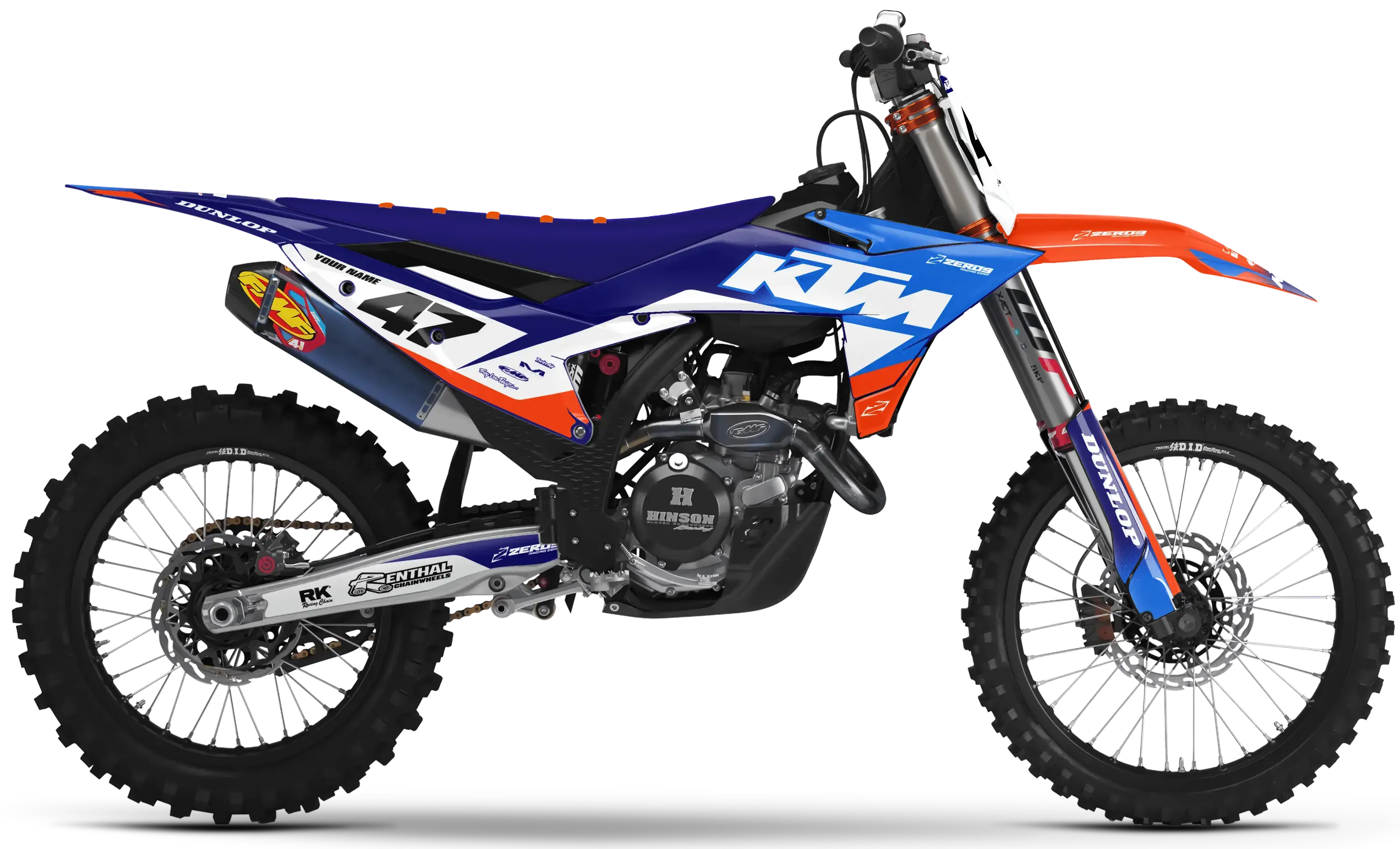 KTM Graphics Kit - Fade Orange/Blue ZERO9 MX GRAPHICS