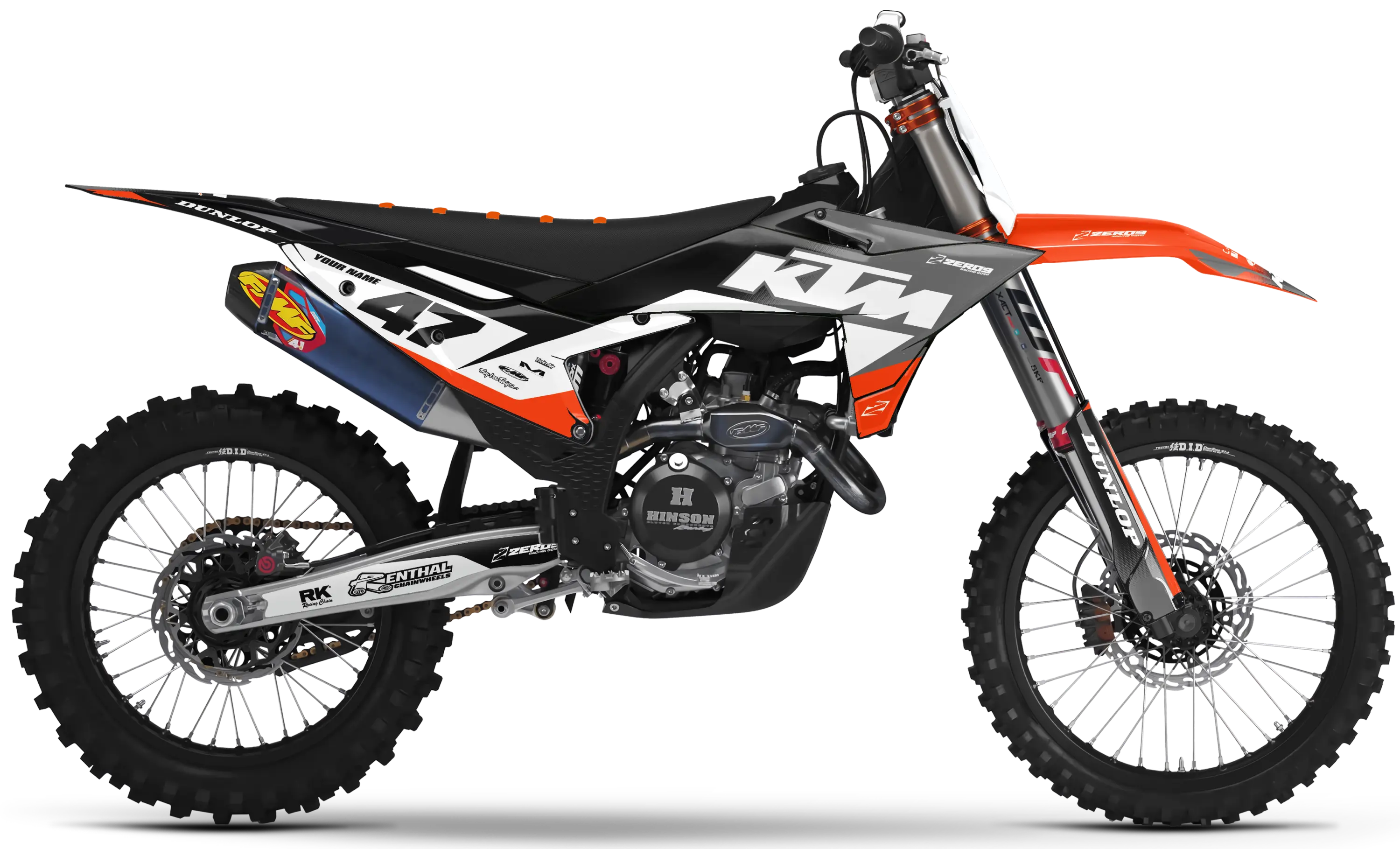 KTM graphics kit – Fade Orange/Grey – fade design – motocross.