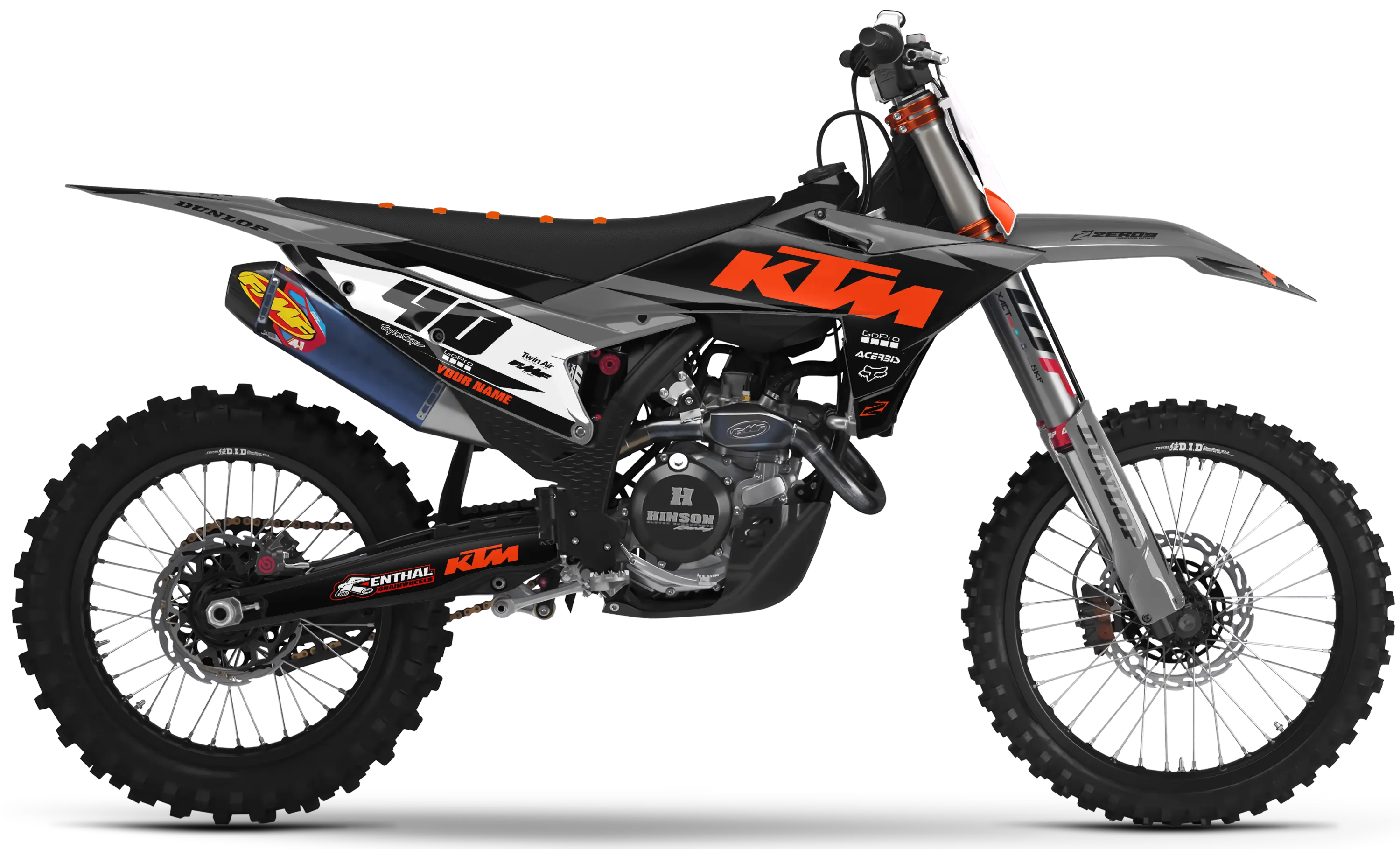 KTM graphics kit – Prime Grey – factory design – motocross.