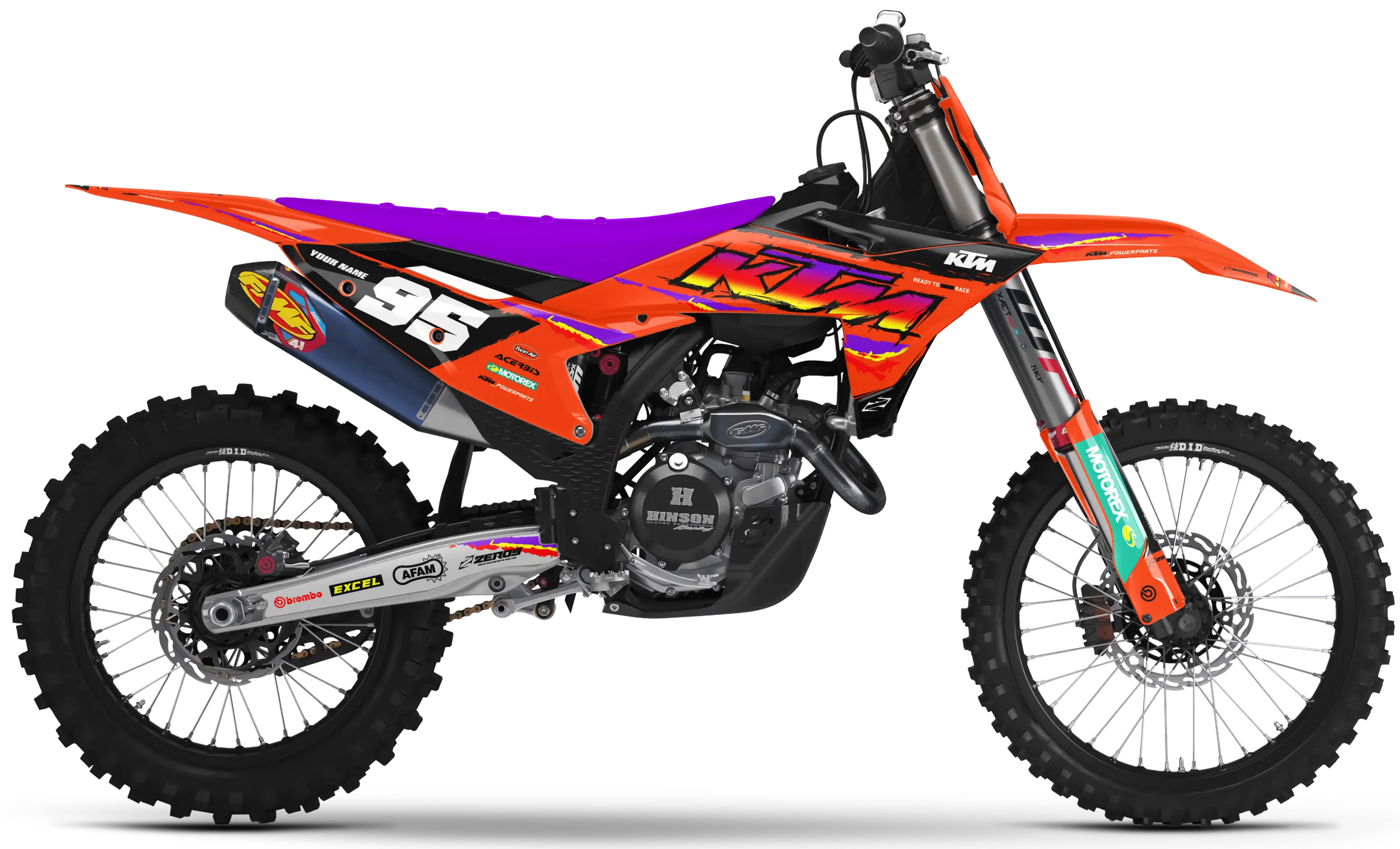 KTM graphics kit – Retro 95 Orange – factory design – SX motocross.
