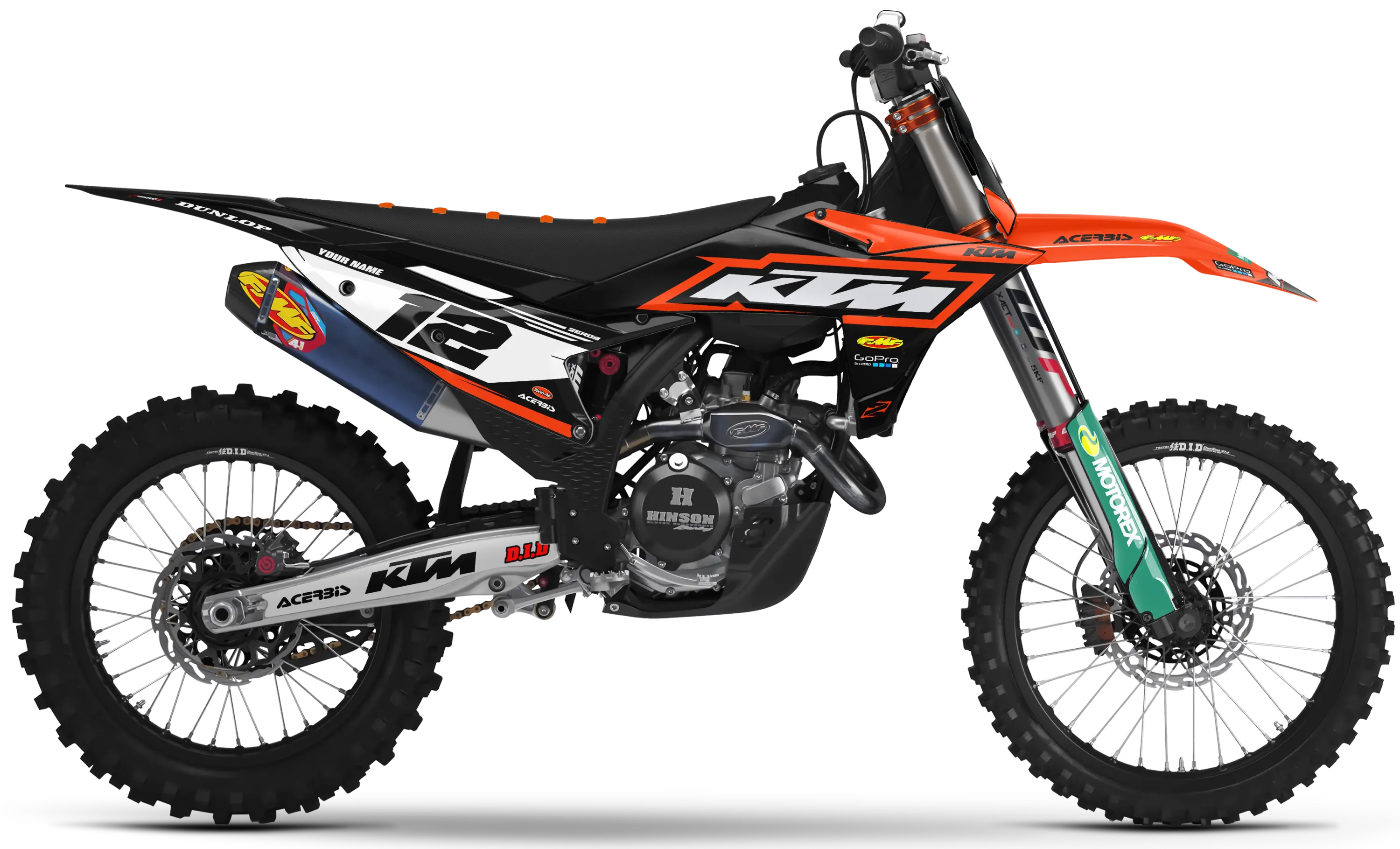 KTM graphics kit – Trepid black/orange stripe – factory design – SX motocross.
