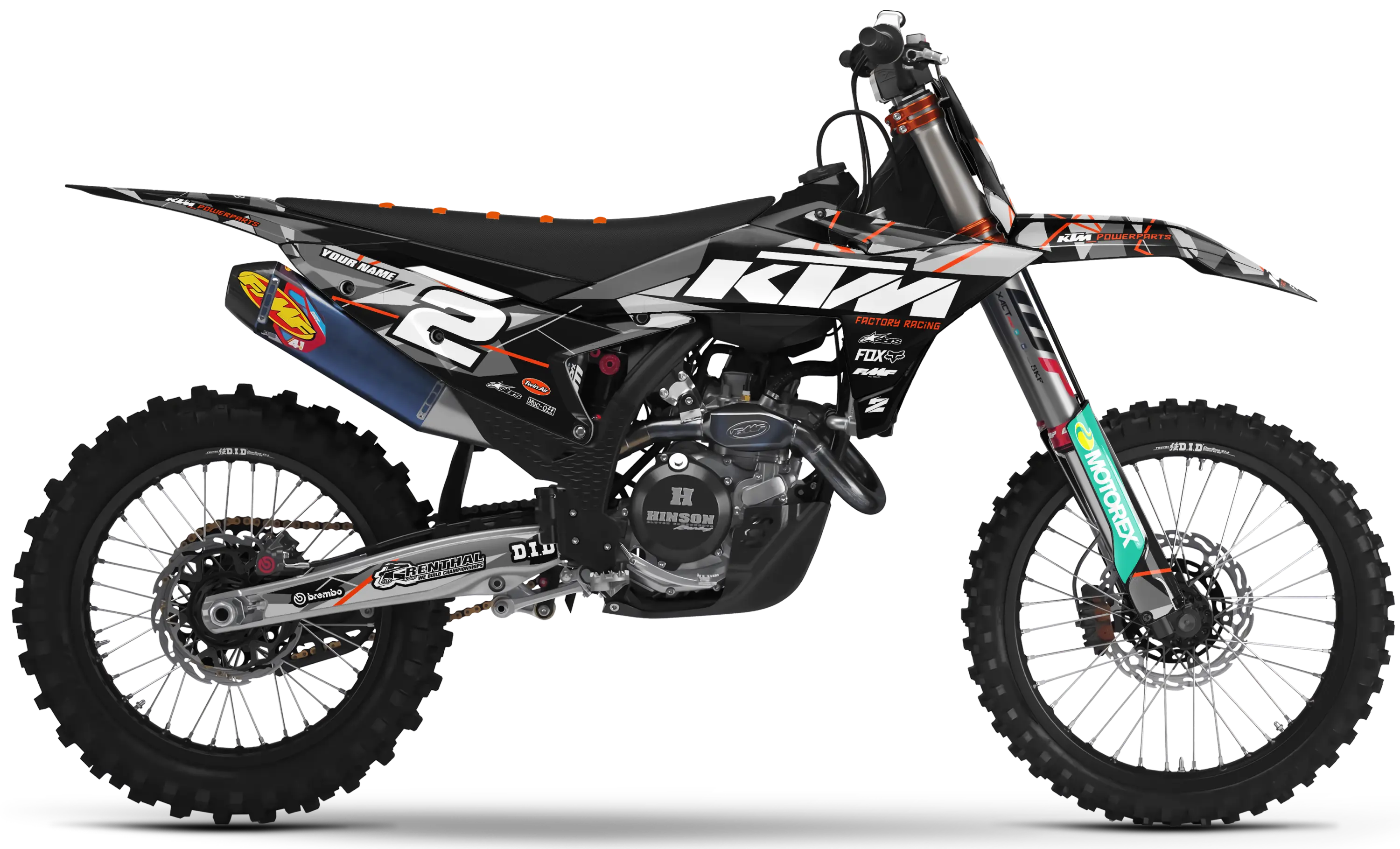 KTM graphics kit – Zinc Black/Grey – factory design – SX motocross – #2.