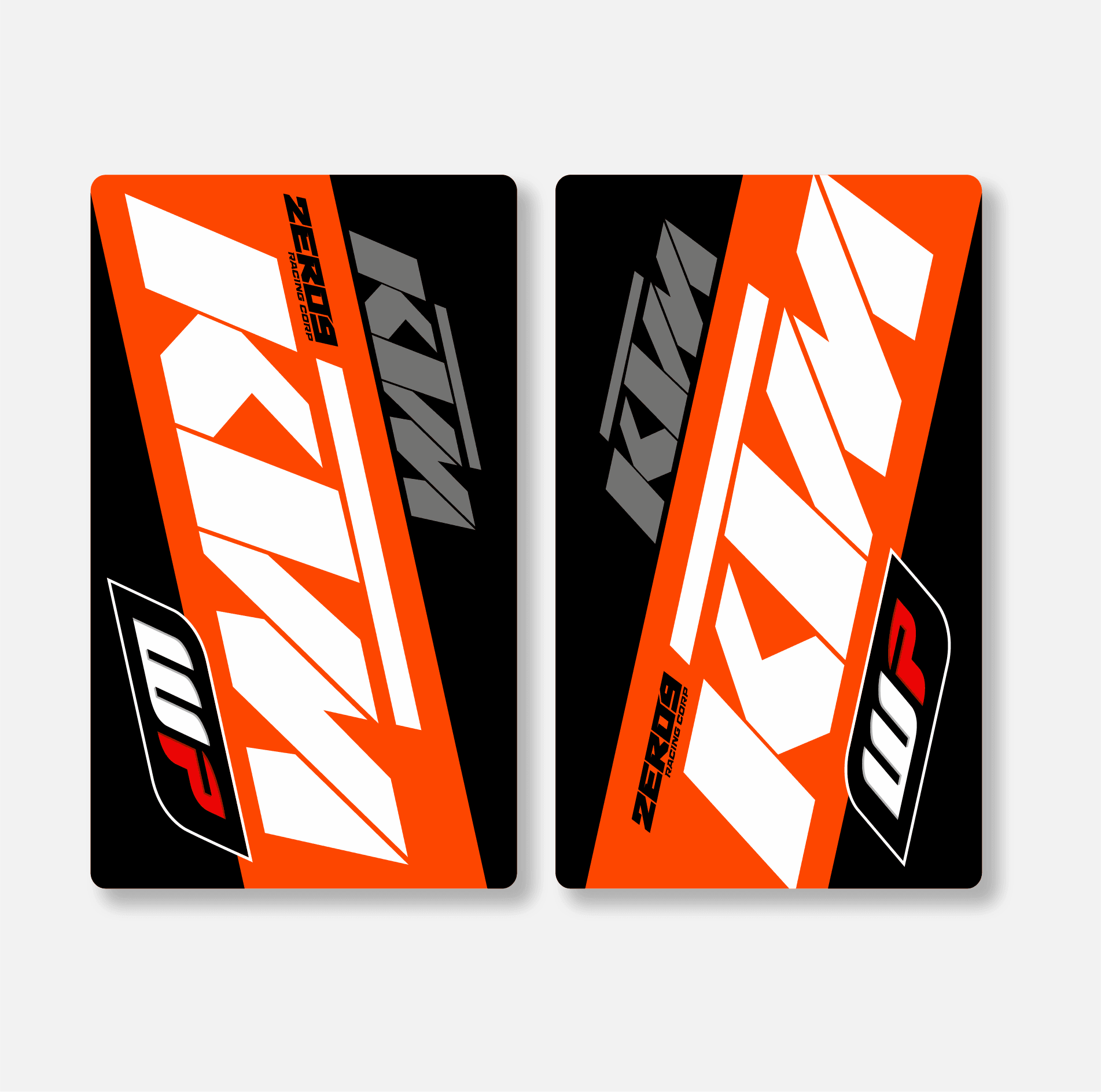 KTM FORK DECALS - SE1 - WHITE / ORANGE - ZERO9 MX GRAPHICS