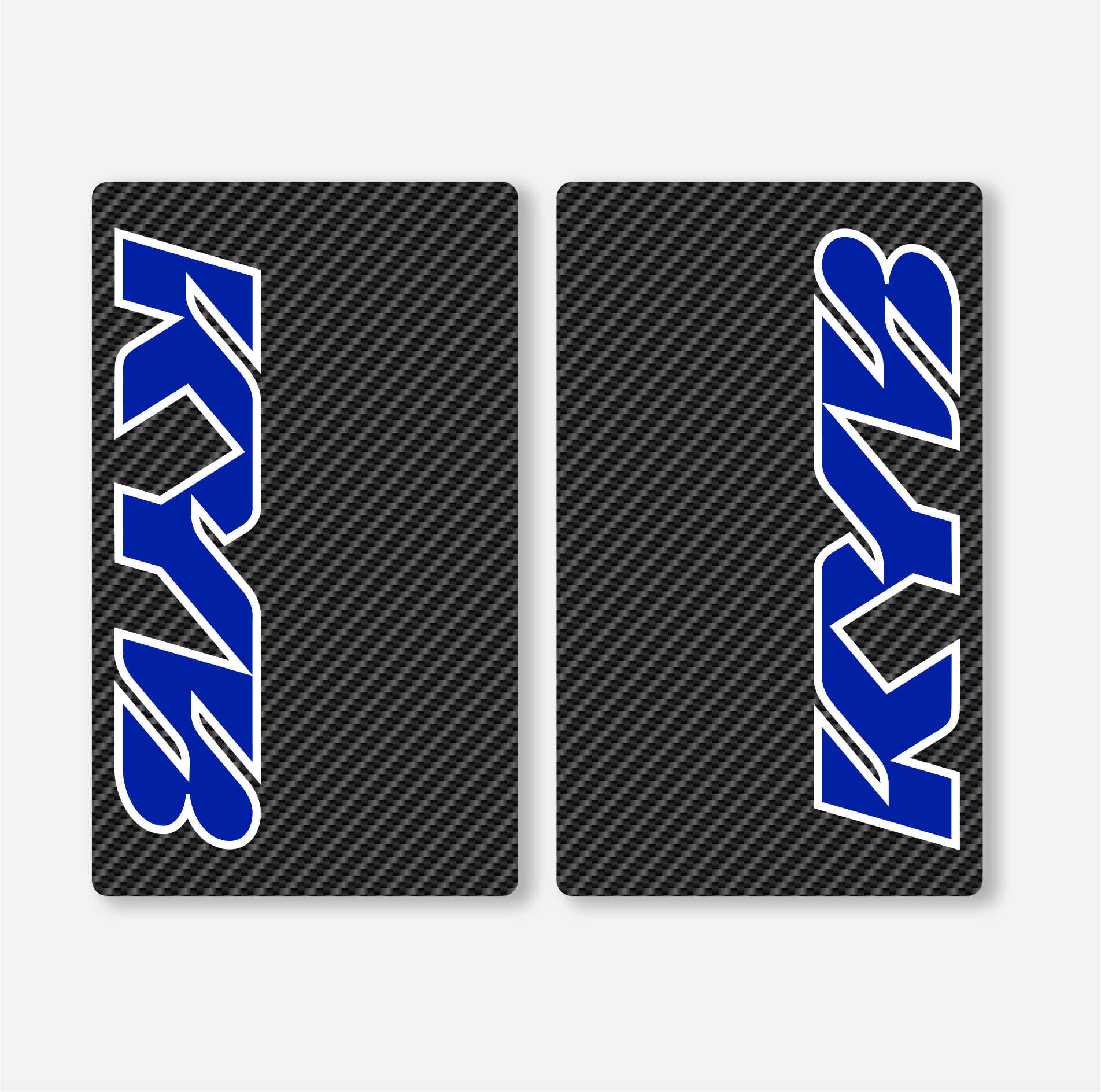 KYB FORK DECALS CARBON - BLUE - ZERO9 MX GRAPHICS