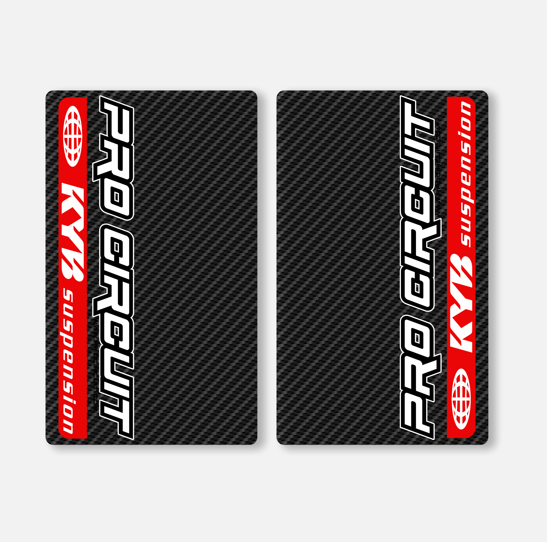 KYB FORK DECALS CARBON - PRO CIRCUIT - RED - ZERO9 MX GRAPHICS
