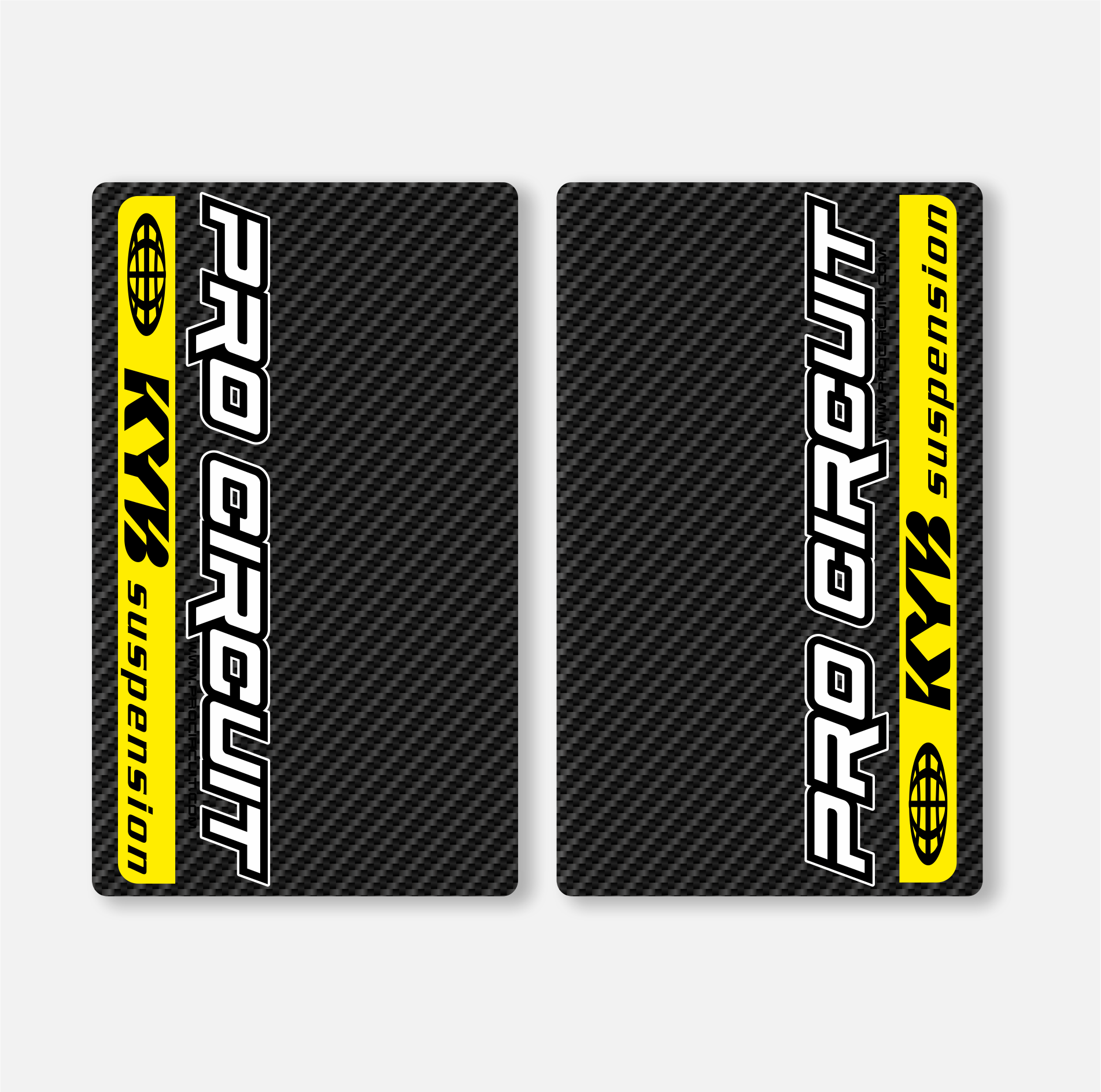 KYB FORK DECALS CARBON - PRO CIRCUIT - YELLOW - ZERO9 MX GRAPHICS