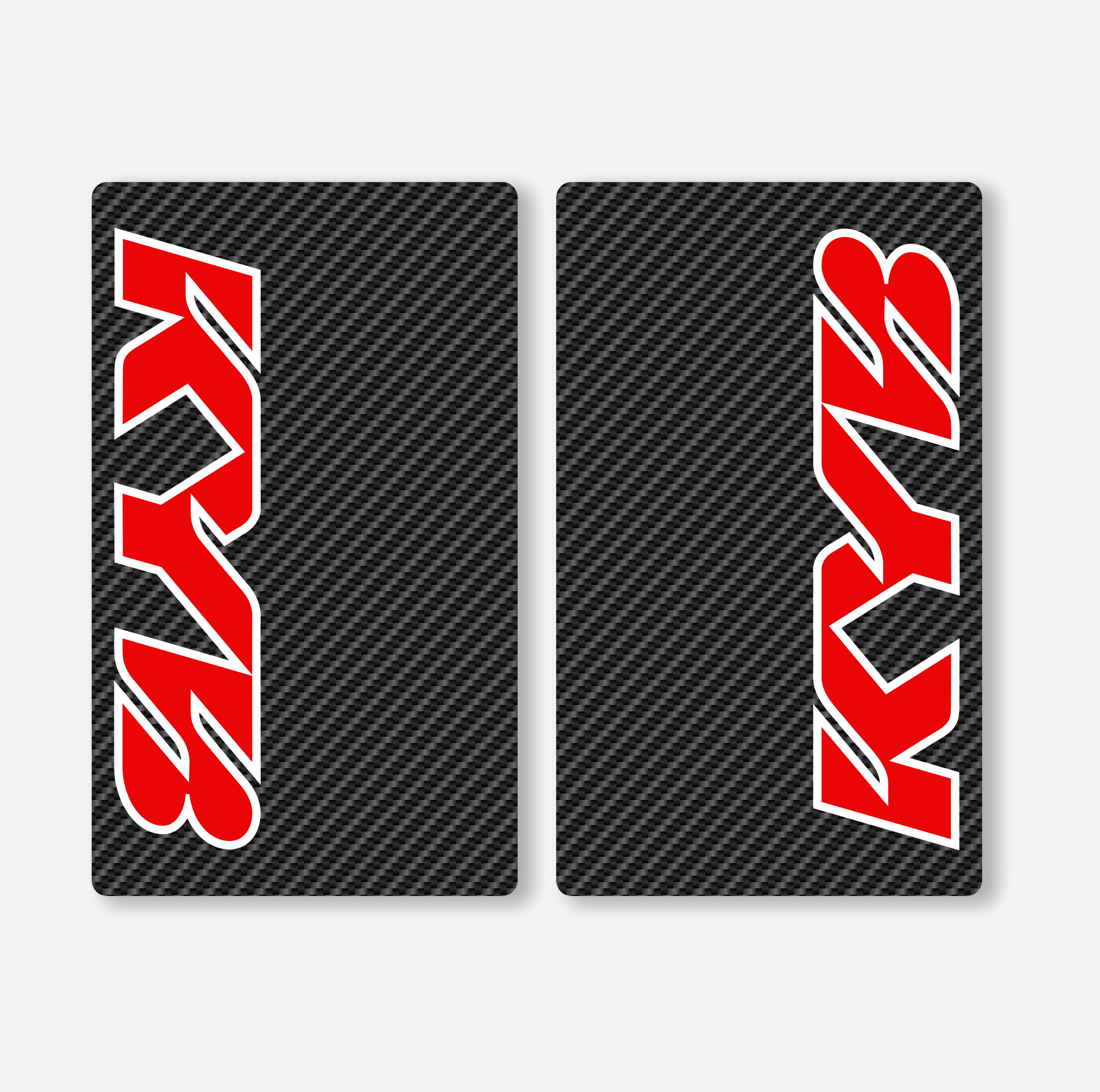 KYB FORK DECALS CARBON - RED - ZERO9 MX GRAPHICS