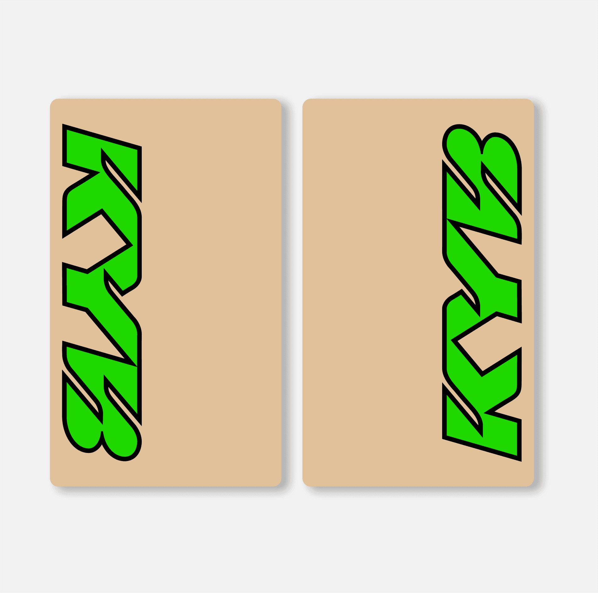 KYB FORK DECALS CLEAR - GREEN - ZERO9 MX GRAPHICS
