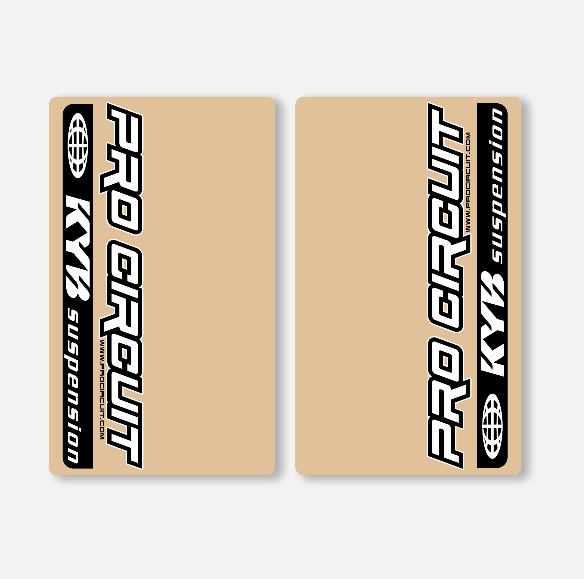KYB FORK DECALS CLEAR - PRO CIRCUIT - BLACK - ZERO9 MX GRAPHICS
