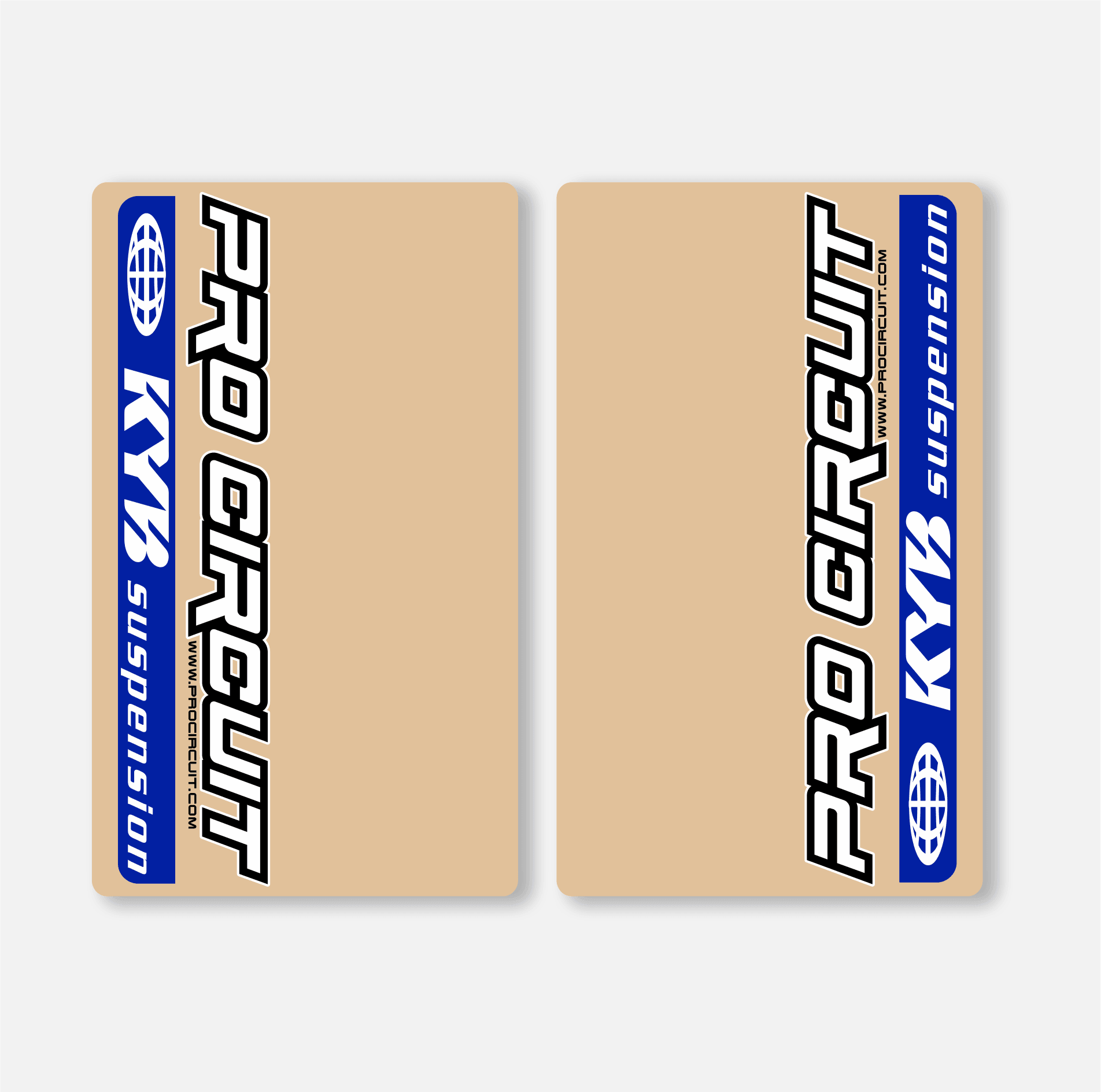 KYB FORK DECALS CLEAR - PRO CIRCUIT - BLUE - ZERO9 MX GRAPHICS