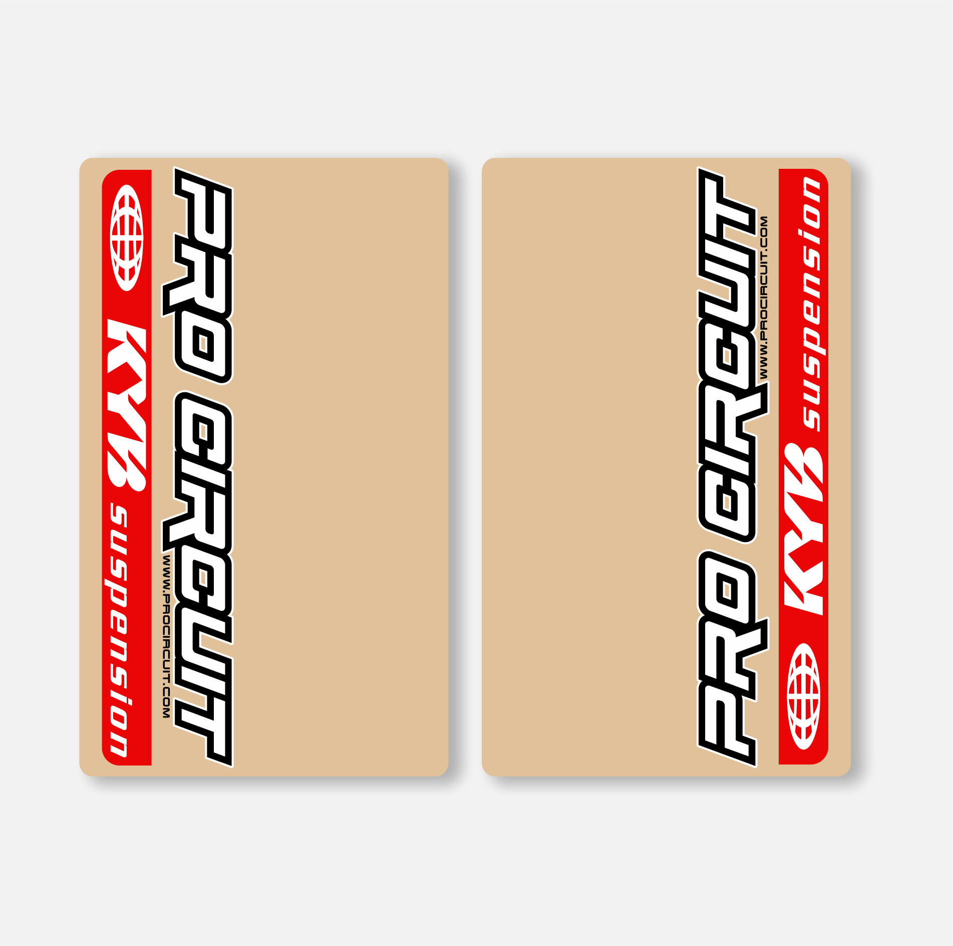 KYB FORK DECALS CLEAR - PRO CIRCUIT - RED - ZERO9 MX GRAPHICS