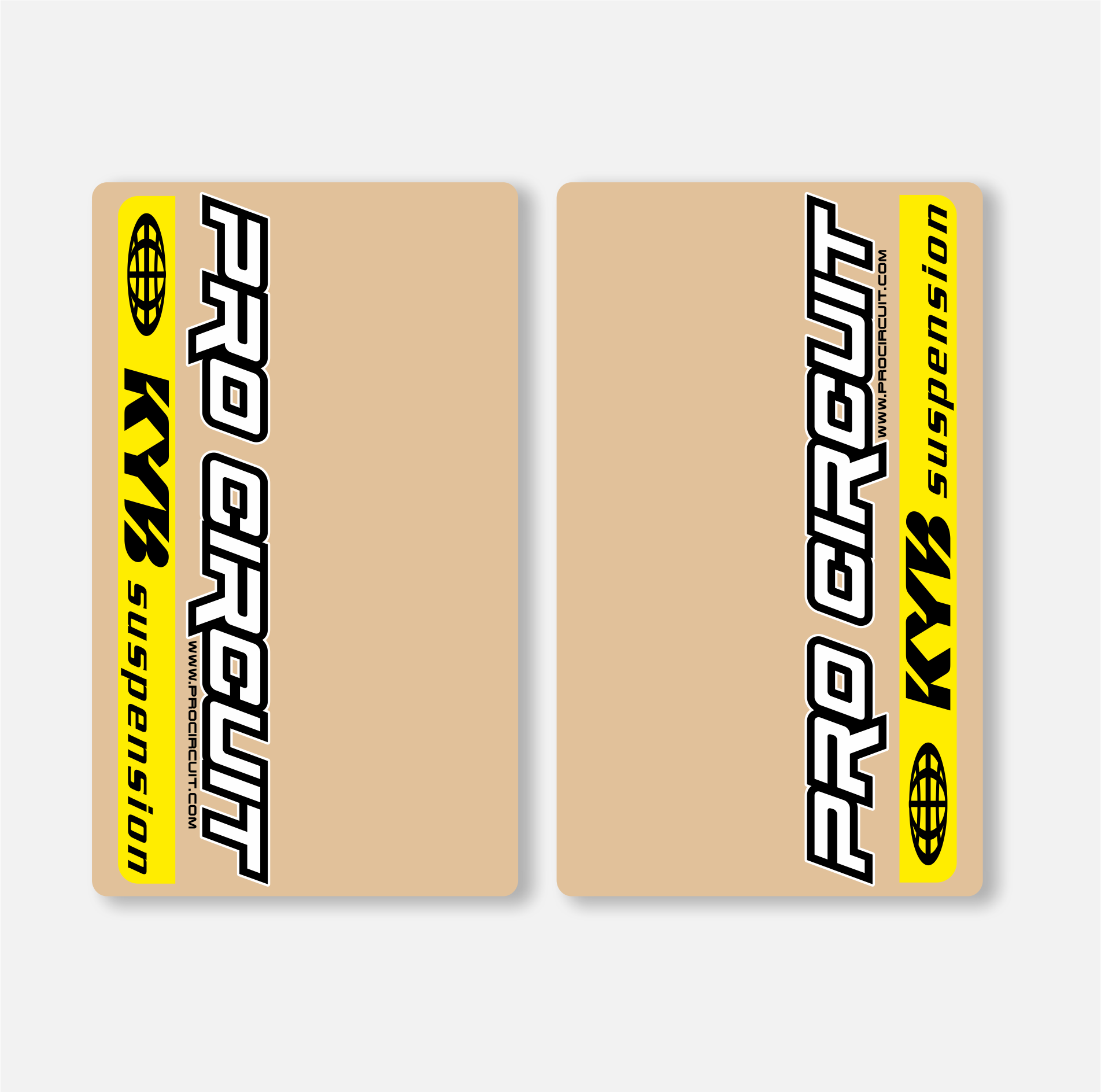 KYB FORK DECAL CLEAR - PRO CIRCUIT - YELLOW - ZERO9 MX GRAPHICS