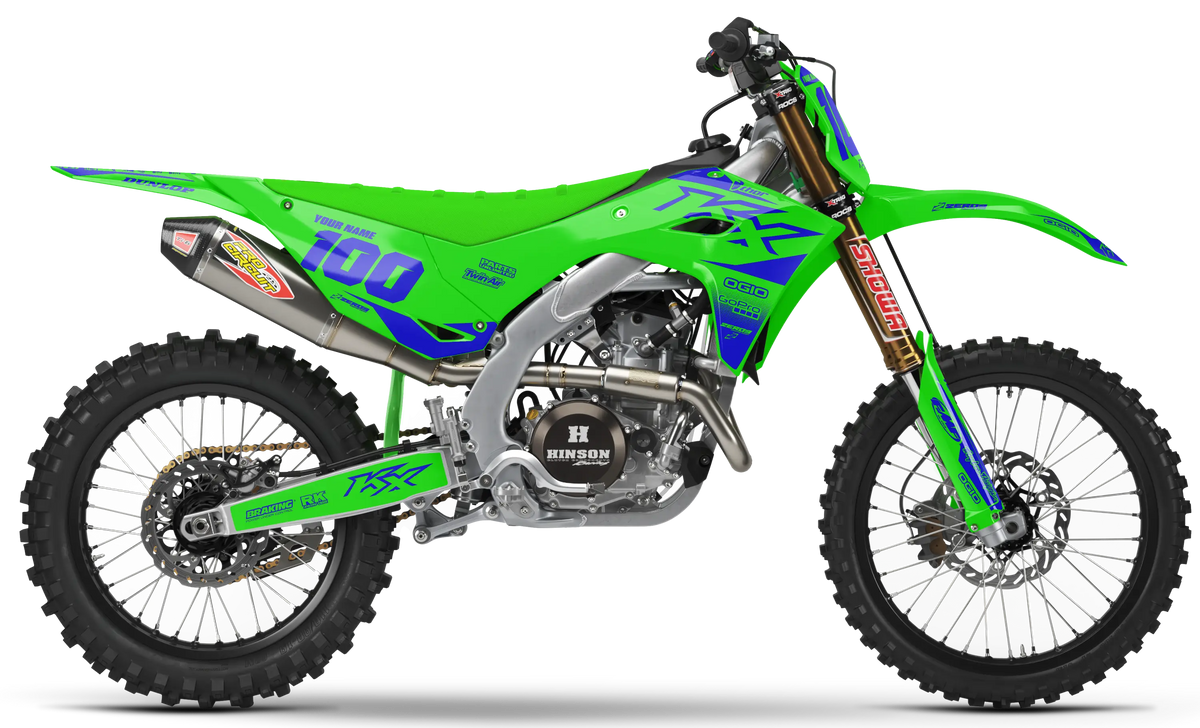 Kawasaki Graphics Kit - BLOK | Green/Blue GRAPHIC KIT
