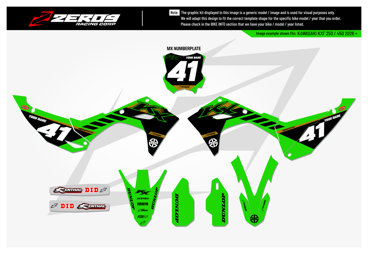 Kawasaki Graphics Kit - BOLD | Green GRAPHIC KIT