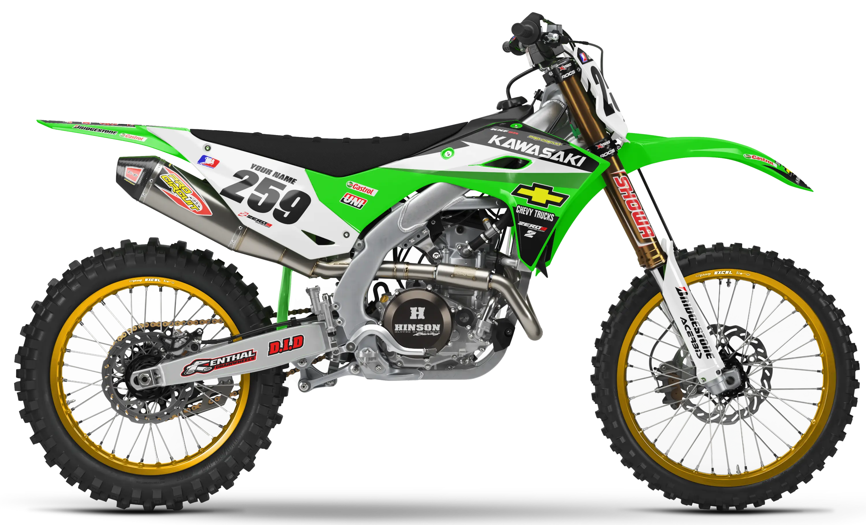 Kawasaki Graphics Kit - CHEVY TRUCKS | Green GRAPHIC KIT