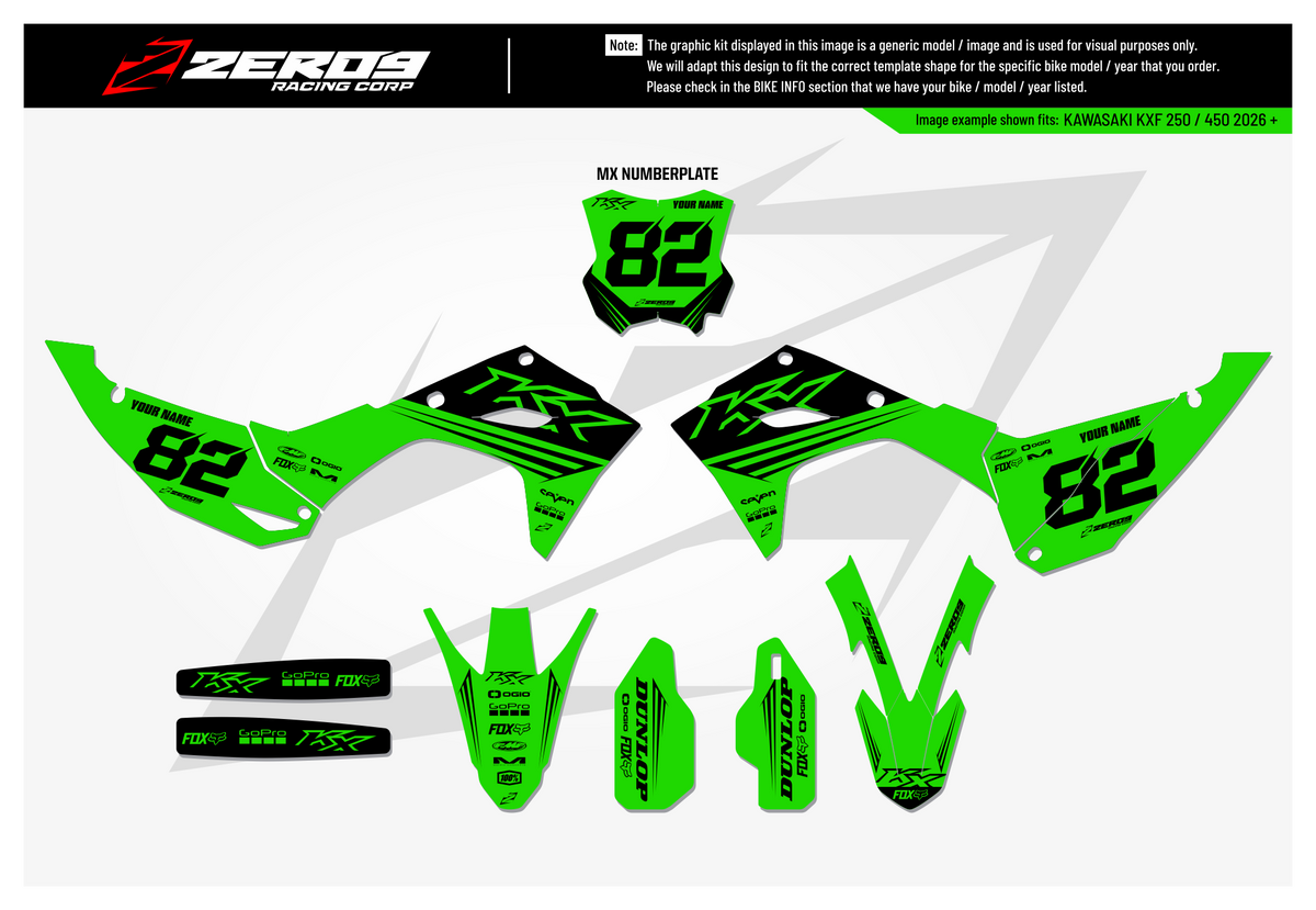 Kawasaki Graphics Kit - EDGE | Green GRAPHIC KIT