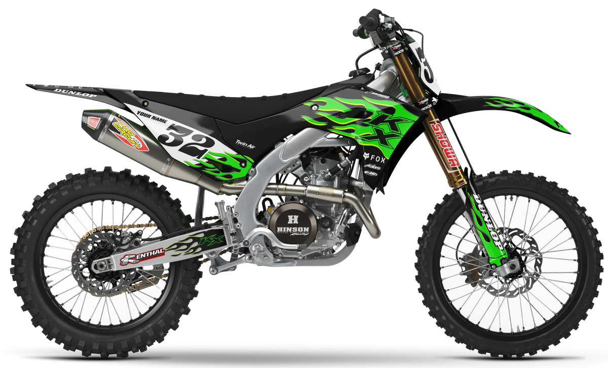 Kawasaki Graphics Kit - FLAME | Black GRAPHIC KIT
