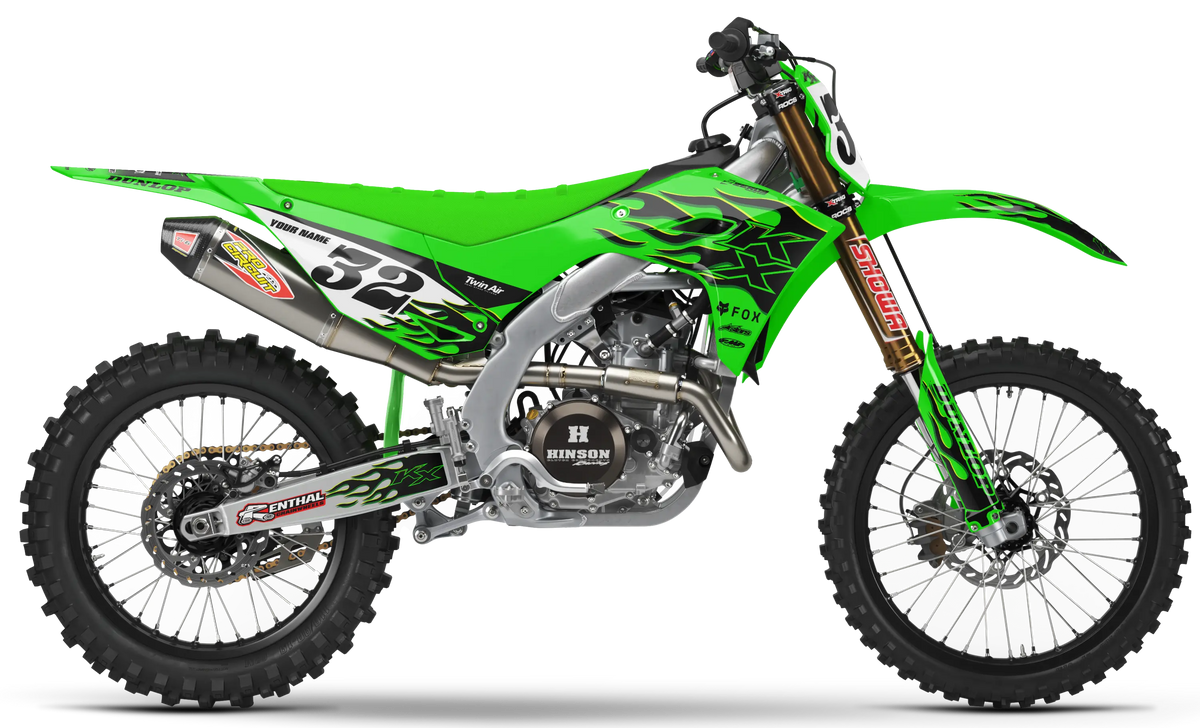Kawasaki Graphics Kit - FLAME | Green GRAPHIC KIT