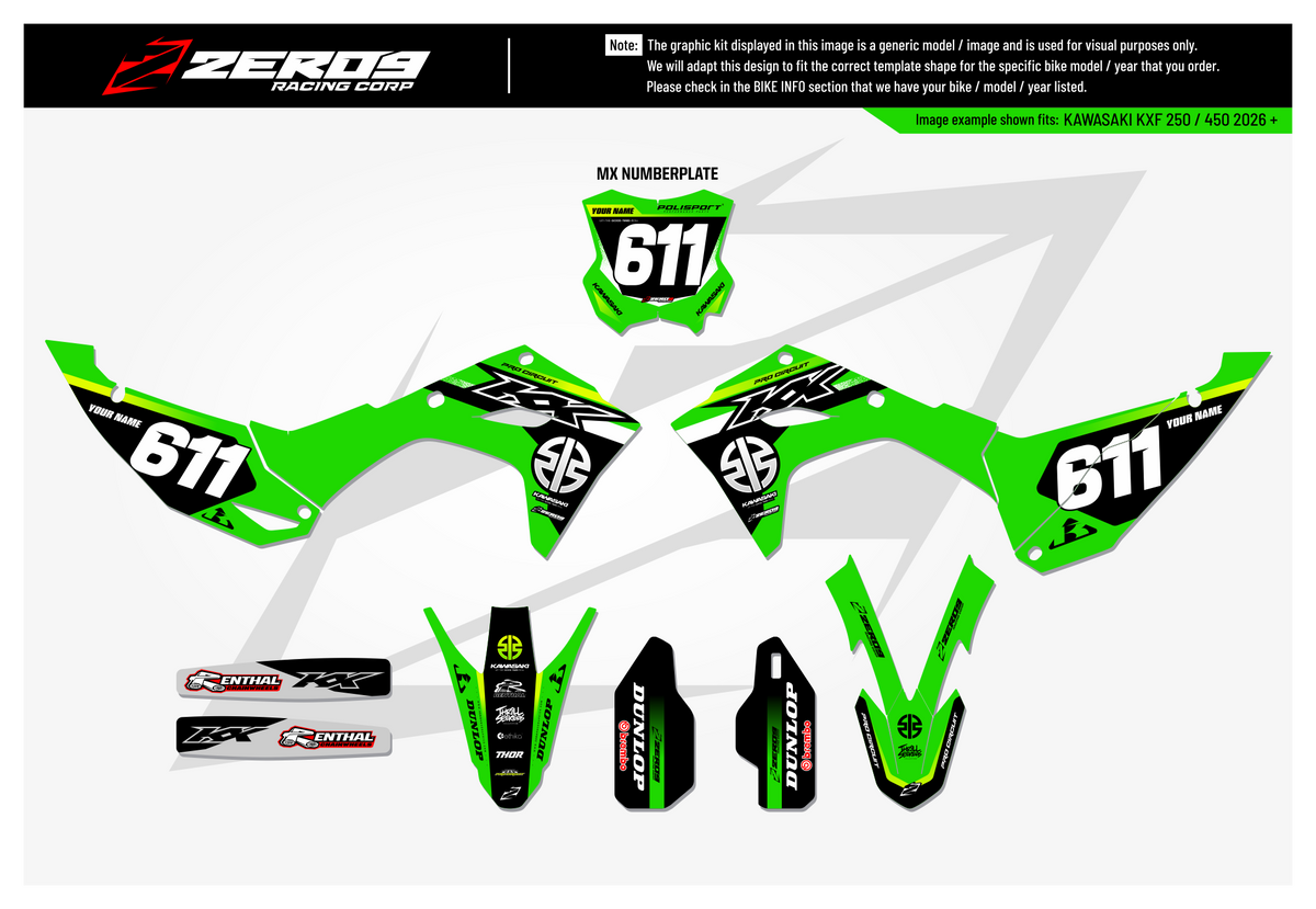 Kawasaki Graphics Kit - MACH | Green GRAPHIC KIT
