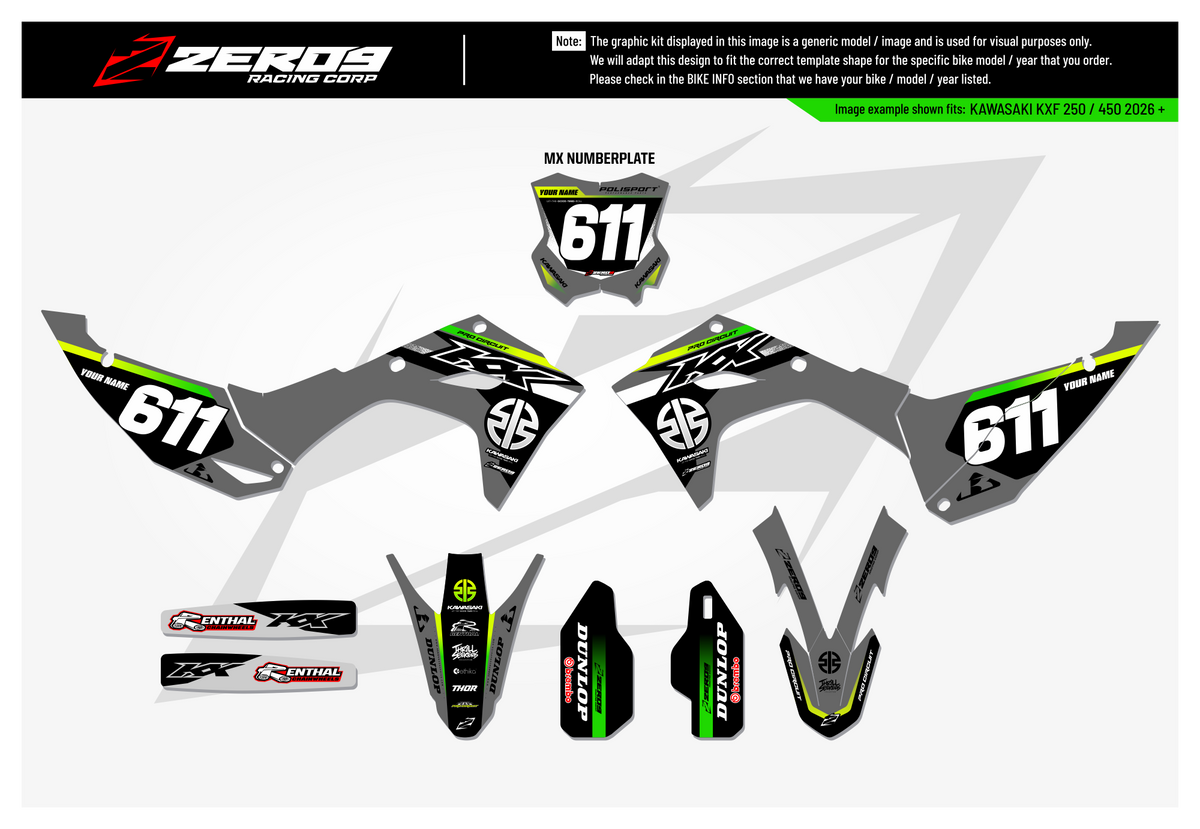 Kawasaki Graphics Kit - MACH | Grey GRAPHIC KIT