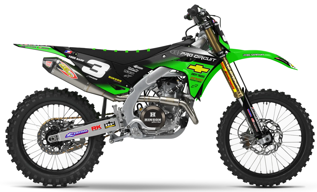 Kawasaki Graphics Kit - PRO CIRCUIT 2003 | Green GRAPHIC KIT