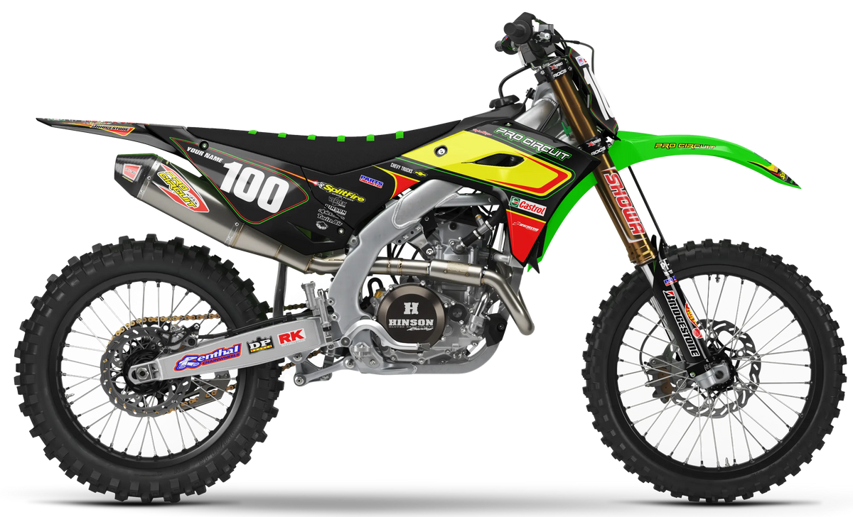 Kawasaki Graphics Kit - PRO CIRCUIT RETRO | Black GRAPHIC KIT