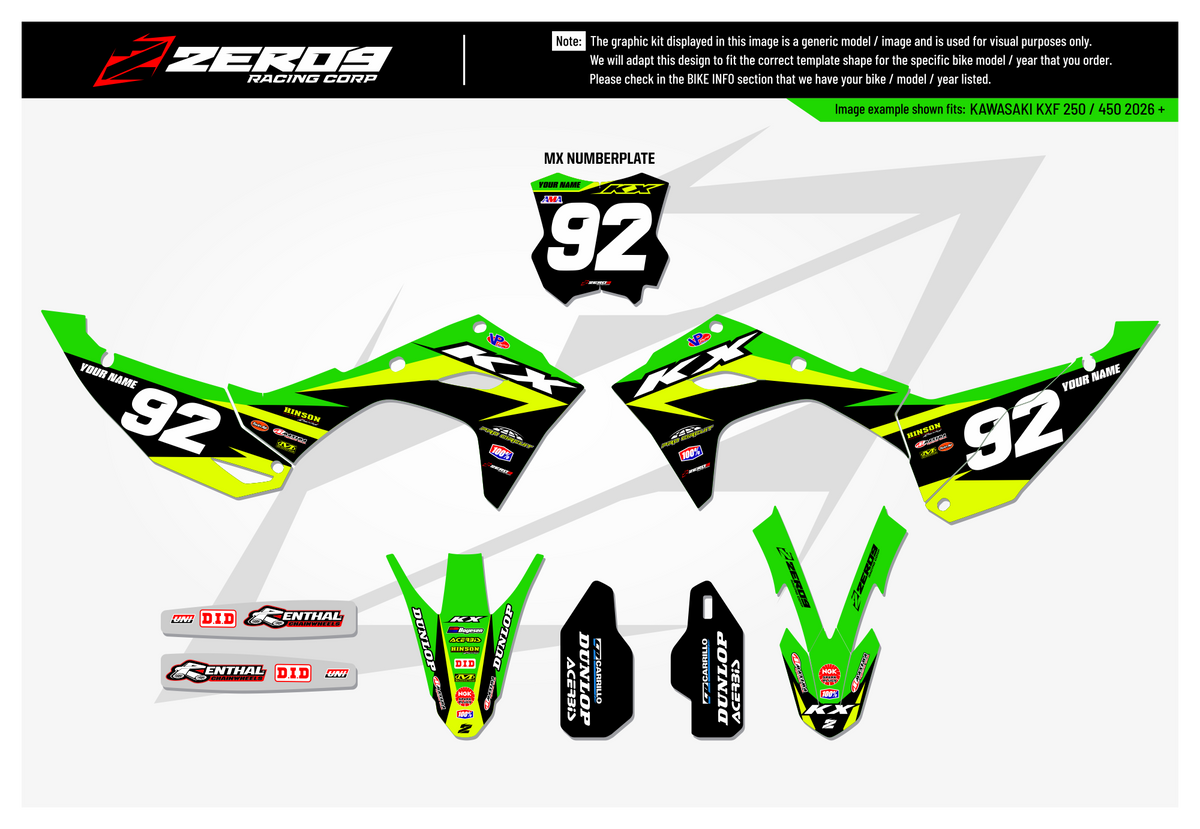 Kawasaki Graphics Kit - STRIKE | Green/Vivid Yellow GRAPHIC KIT