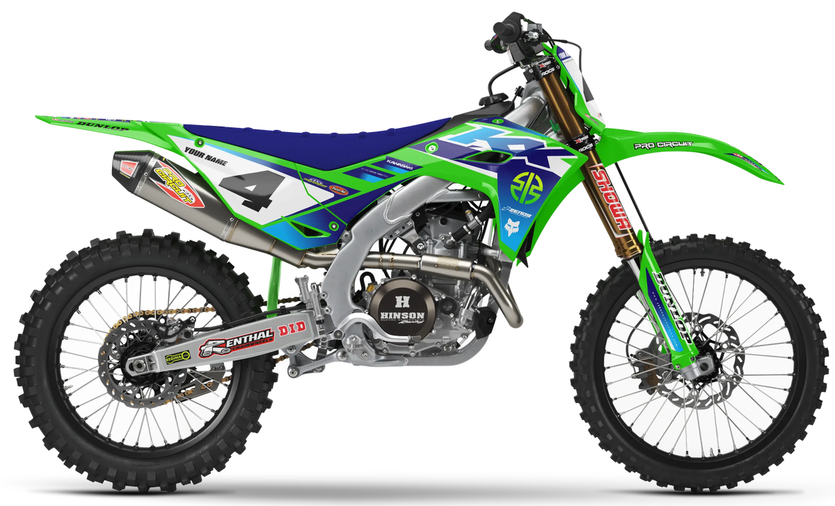 Kawasaki Graphics Kit - TRAX | Green/Blue GRAPHIC KIT