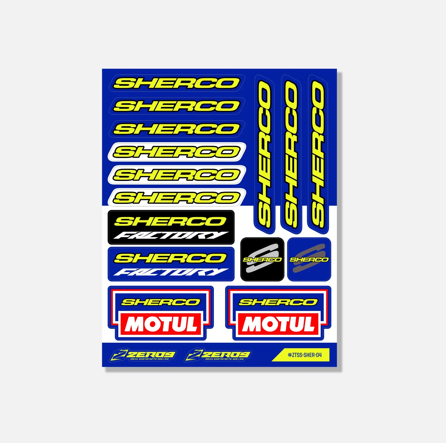 SHERCO STICKER SHEET - 04 THIN STICKER SHEET