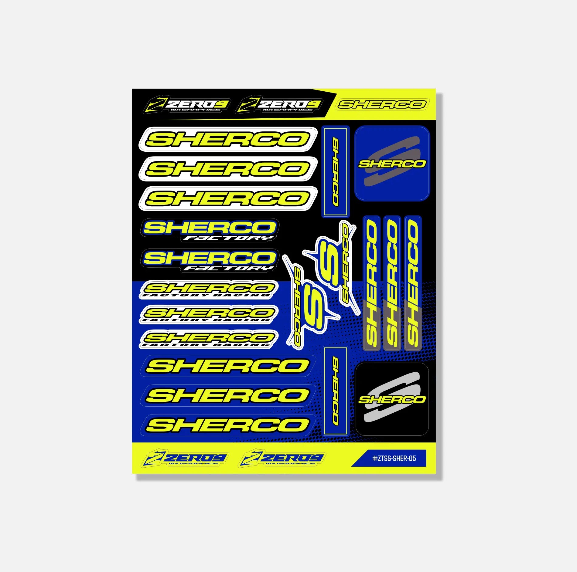 SHERCO STICKER SHEET - 05 THIN STICKER SHEET