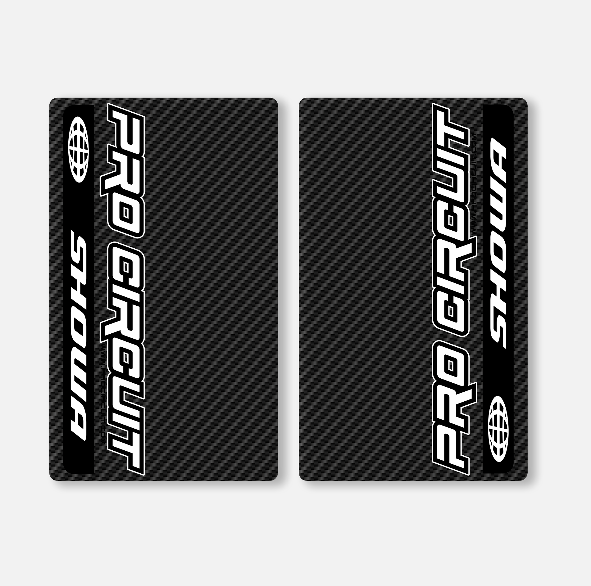 SHOWA FORK DECALS CARBON - PRO CIRCUIT - BLACK - ZERO9 MX GRAPHICS