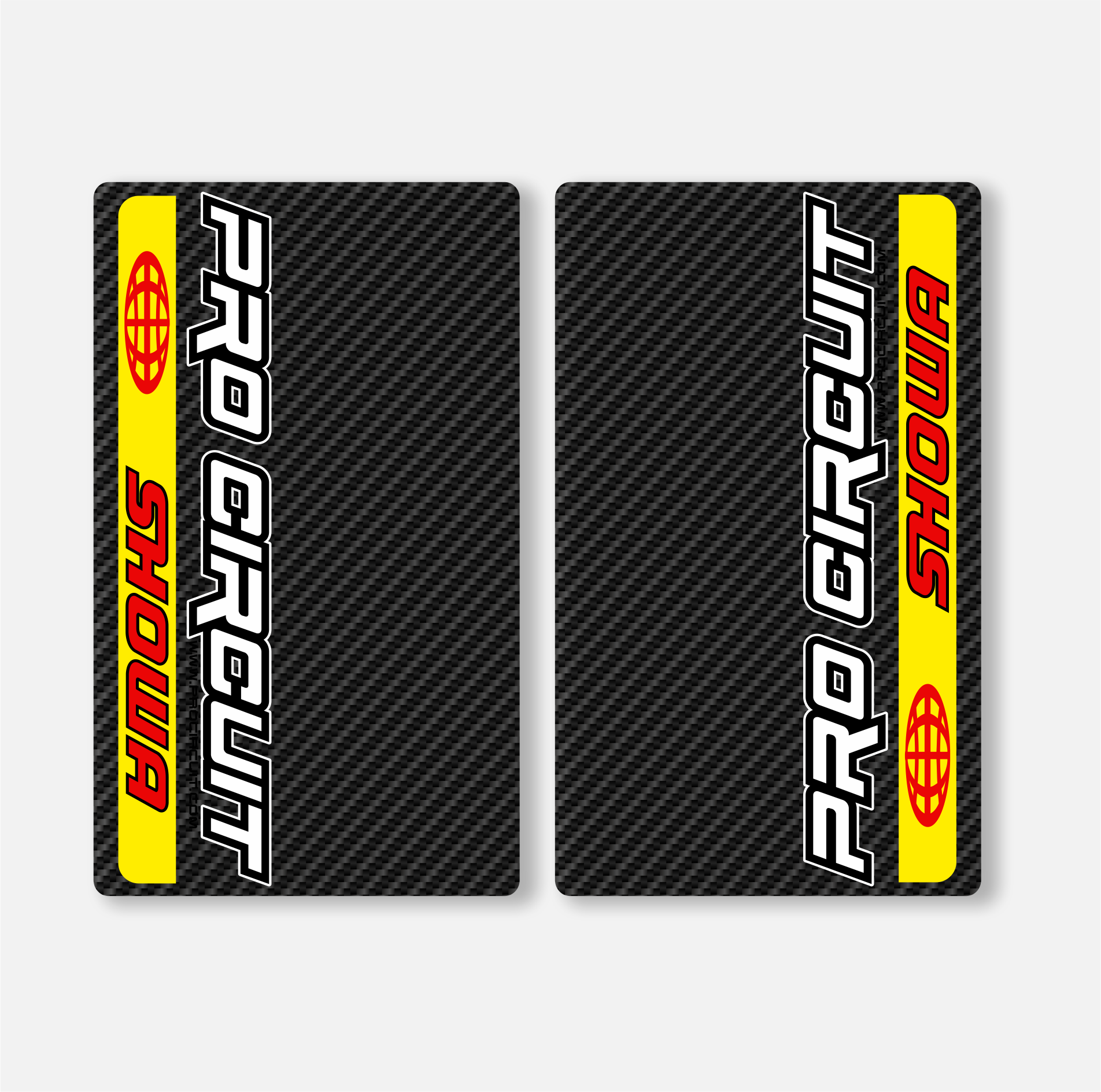 SHOWA FORK DECALS CARBON - PRO CIRCUIT - YELLOW - ZERO9 MX GRAPHICS