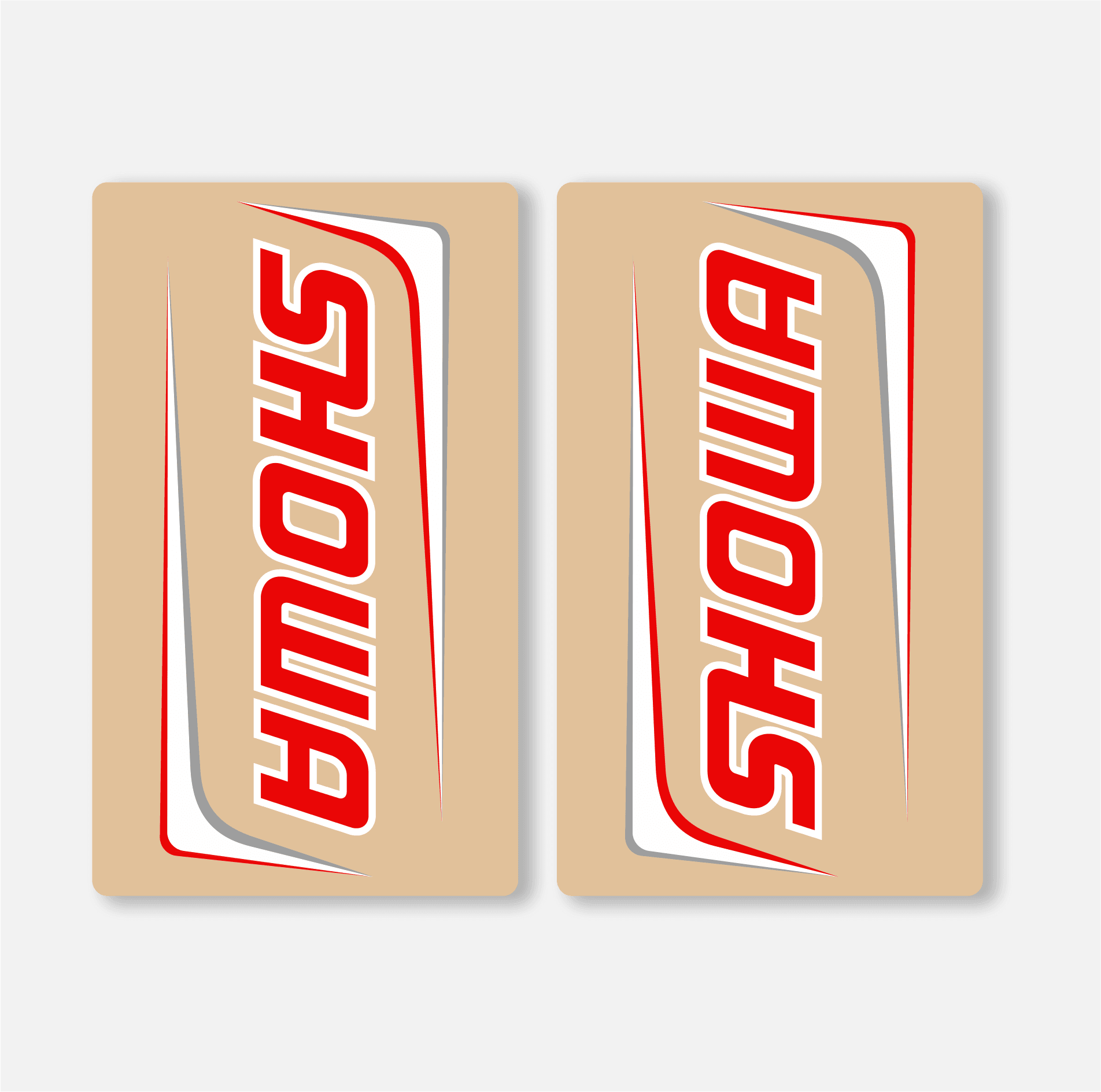 SHOWA FORK DECALS CLEAR - FACTORY ISSUE - RED - ZERO9 MX GRAPHICS