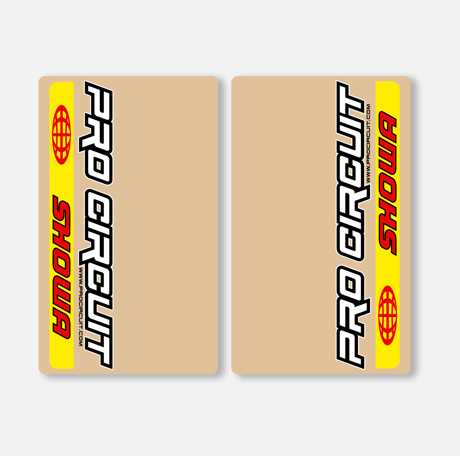 SHOWA FORK DECALS CLEAR - PRO CIRCUIT - YELLOW - ZERO9 MX GRAPHICS