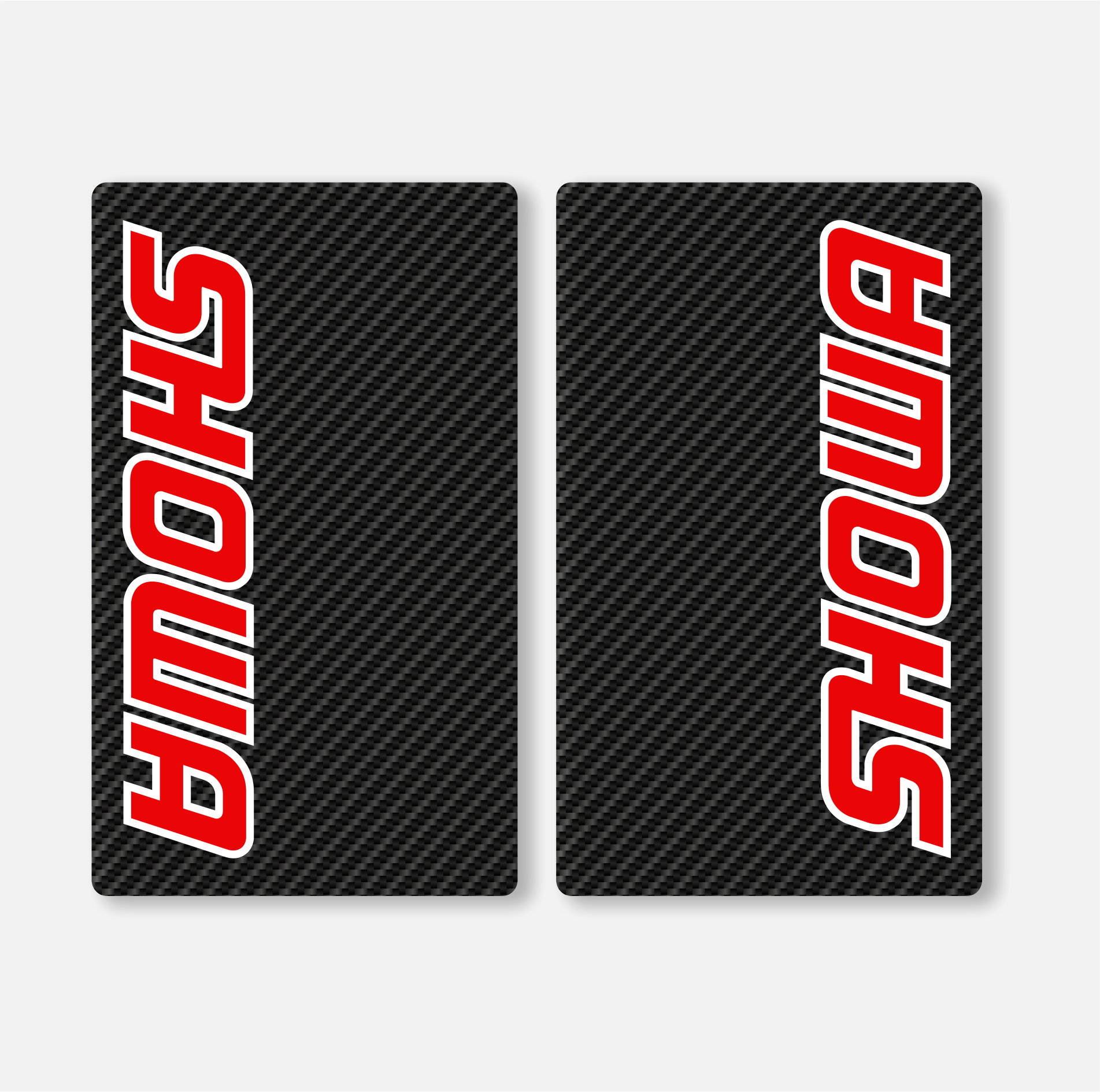 SHOWA FORK DECALS CARBON - RED/WHITE - GRAPHICS