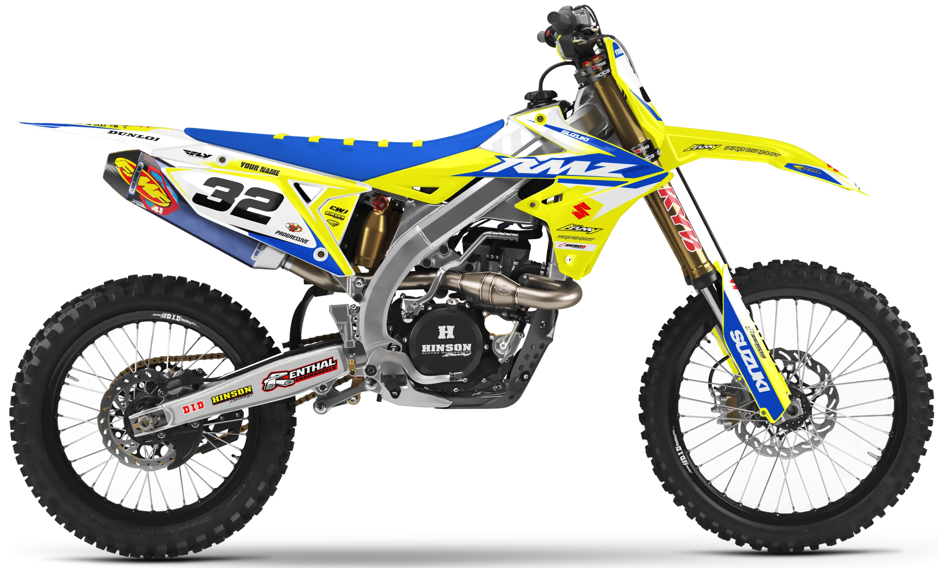 Suzuki Graphics Kit - ECHO | Yellow/Blue GRAPHIC KIT