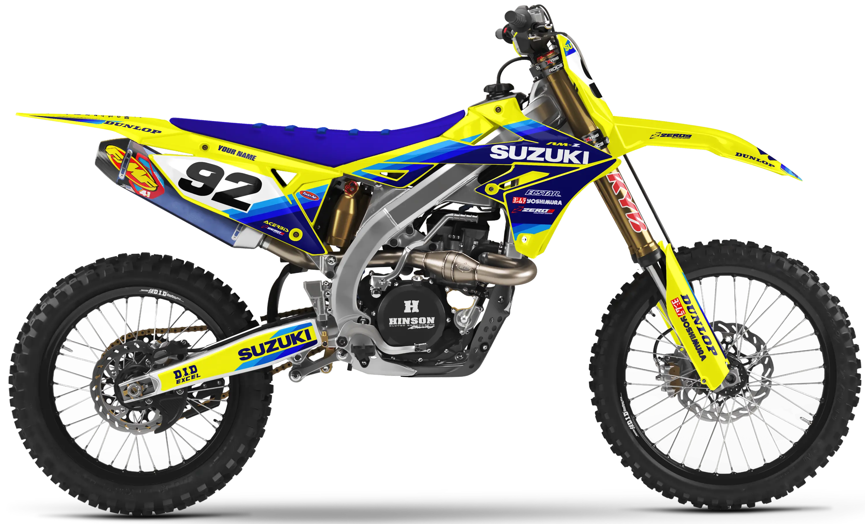 Suzuki Graphics Kit - FAZE | Yellow/Blue GRAPHIC KIT