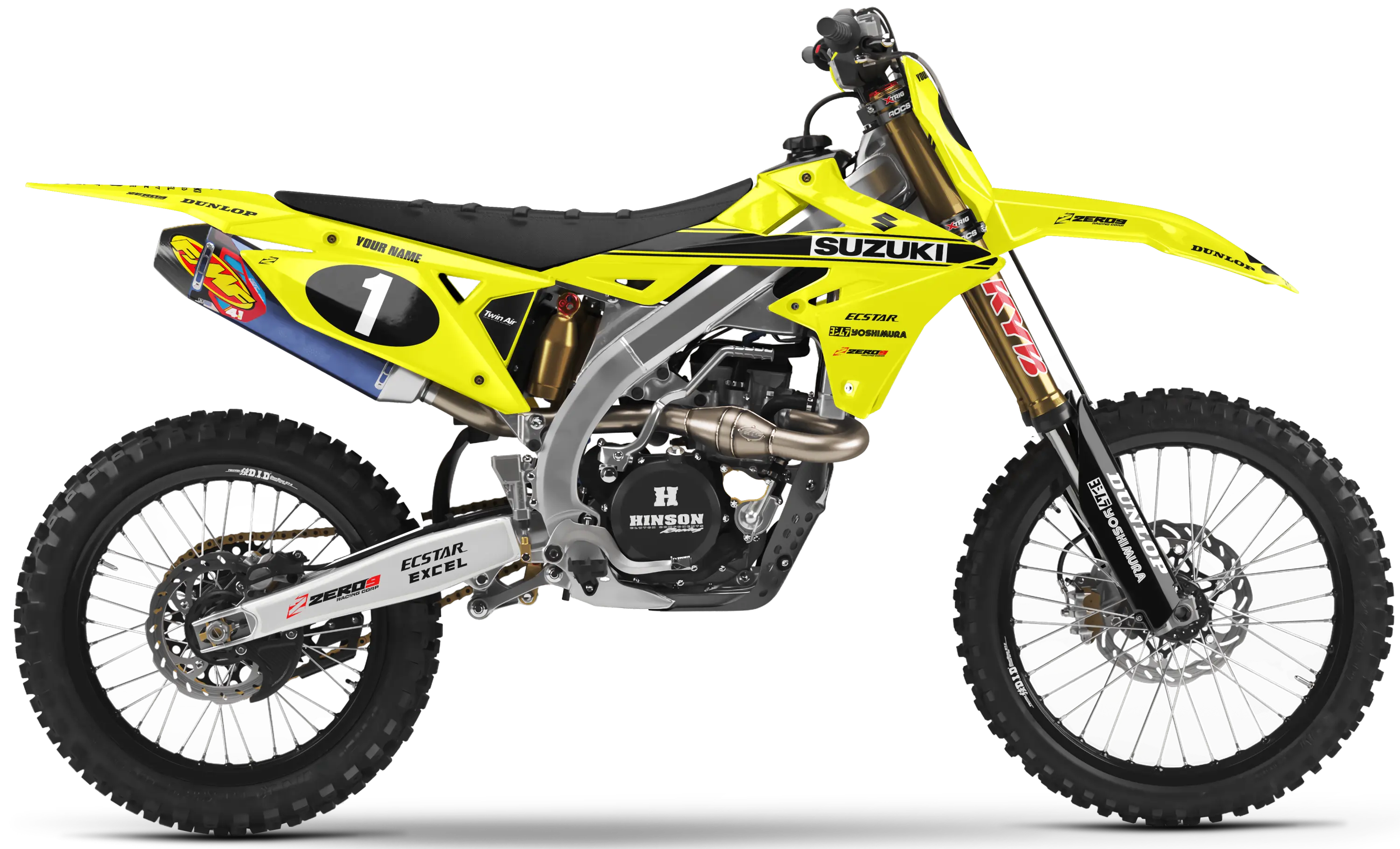 Suzuki Graphics Kit - RETRO | Yellow GRAPHIC KIT