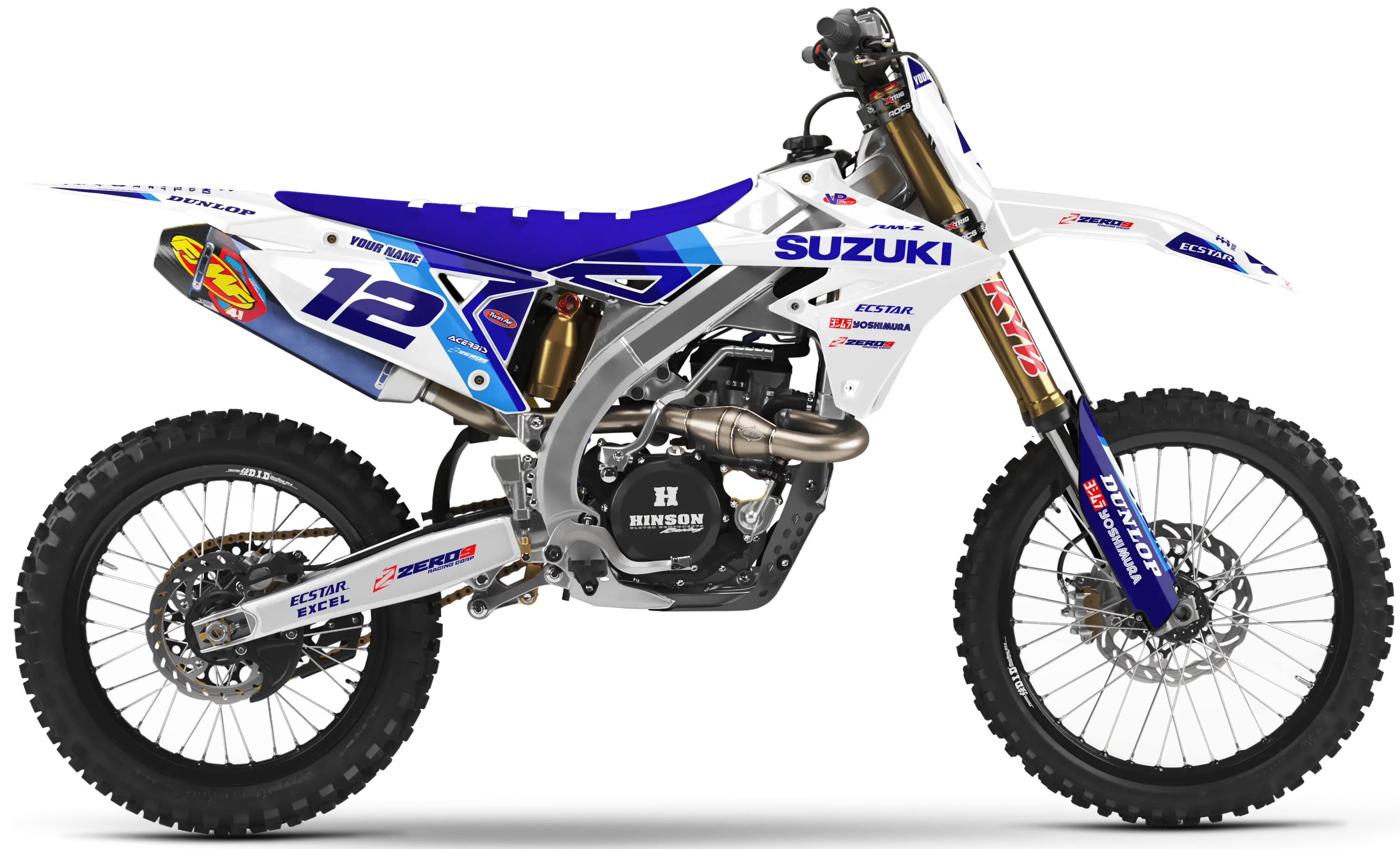 Suzuki Graphics Kit - STRIKE | White/Blue GRAPHIC KIT