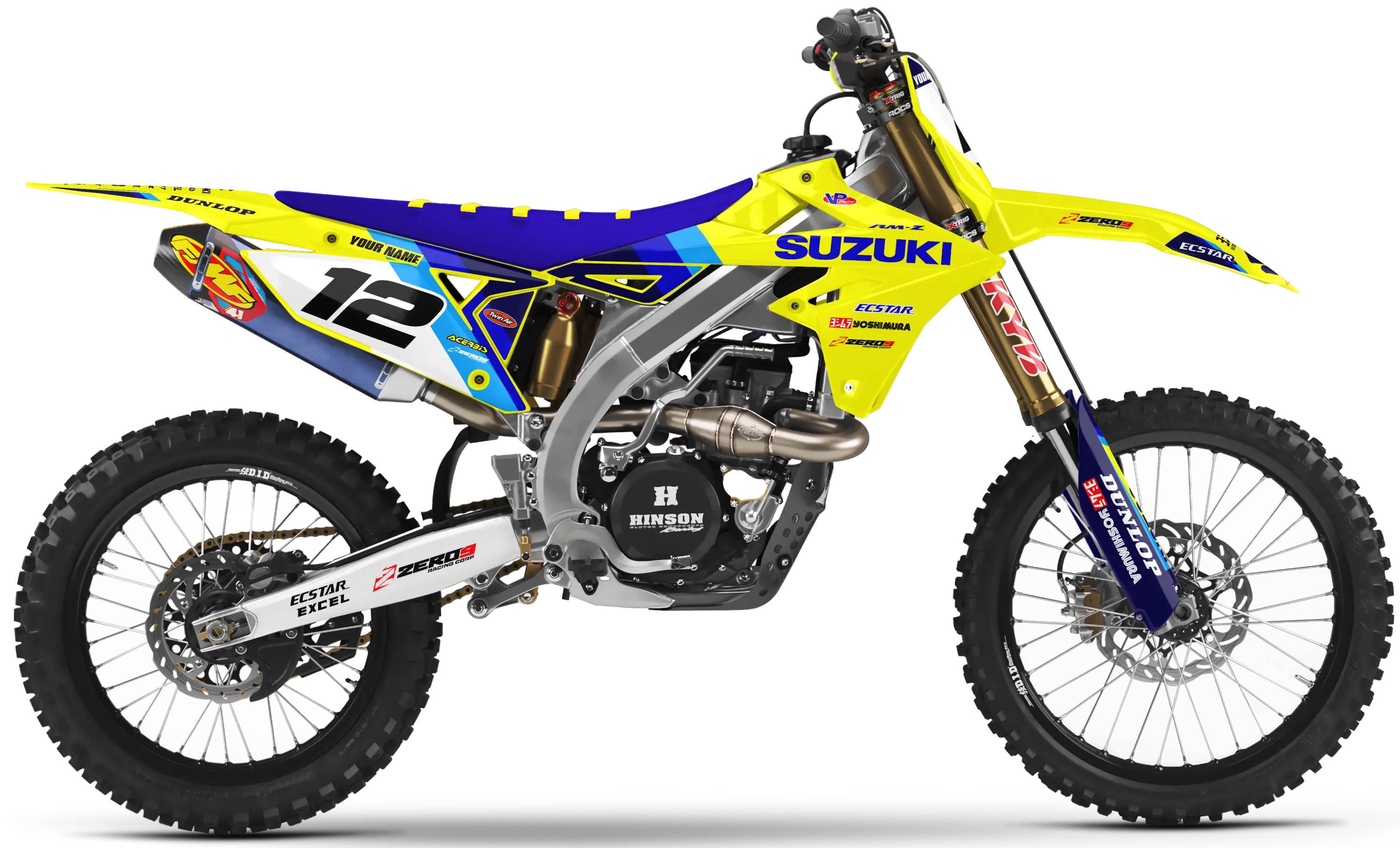Suzuki Graphics Kit - STRIKE | Yellow/Blue GRAPHIC KIT