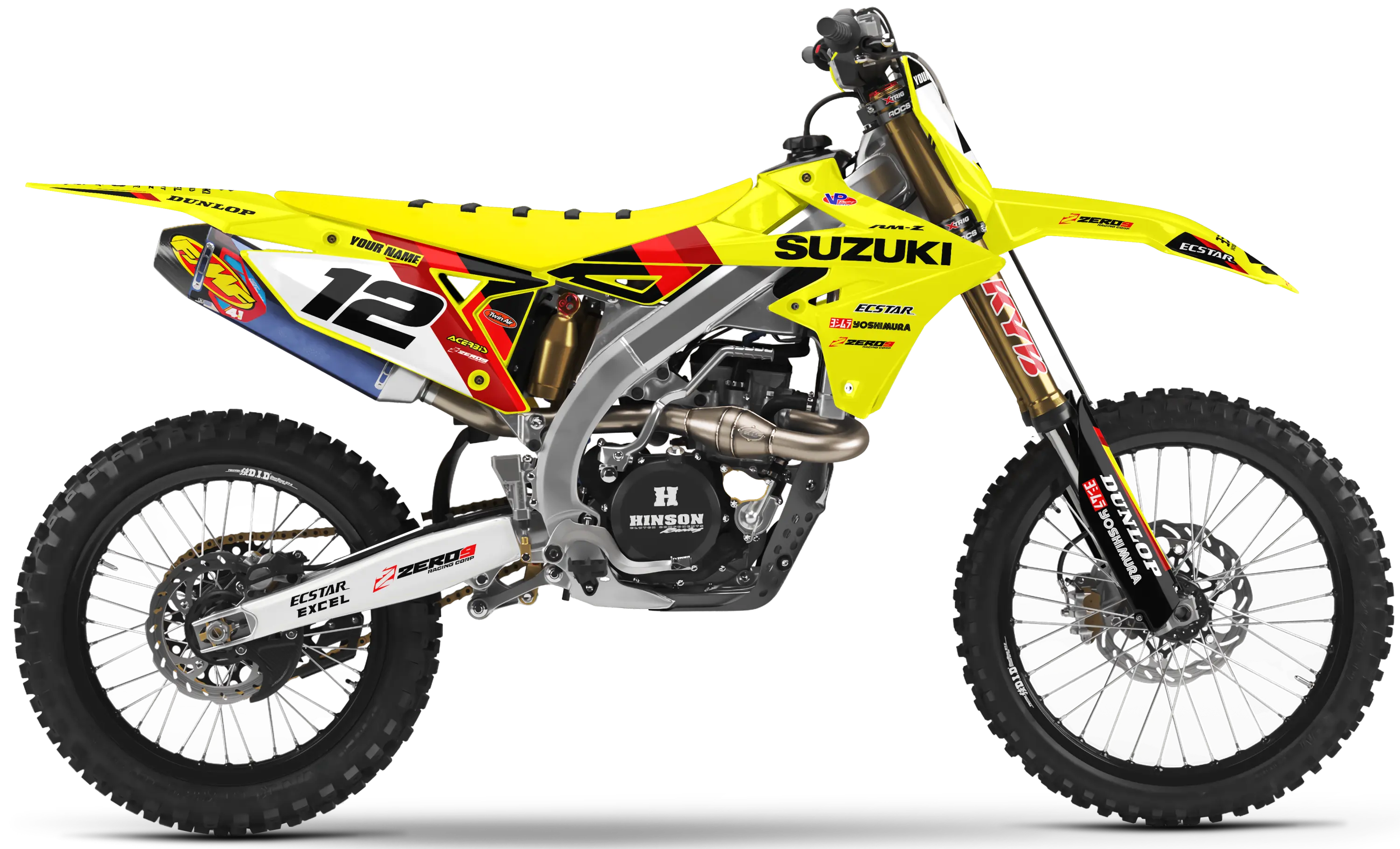 Suzuki Graphics Kit - STRIKE | Yellow/Red GRAPHIC KIT