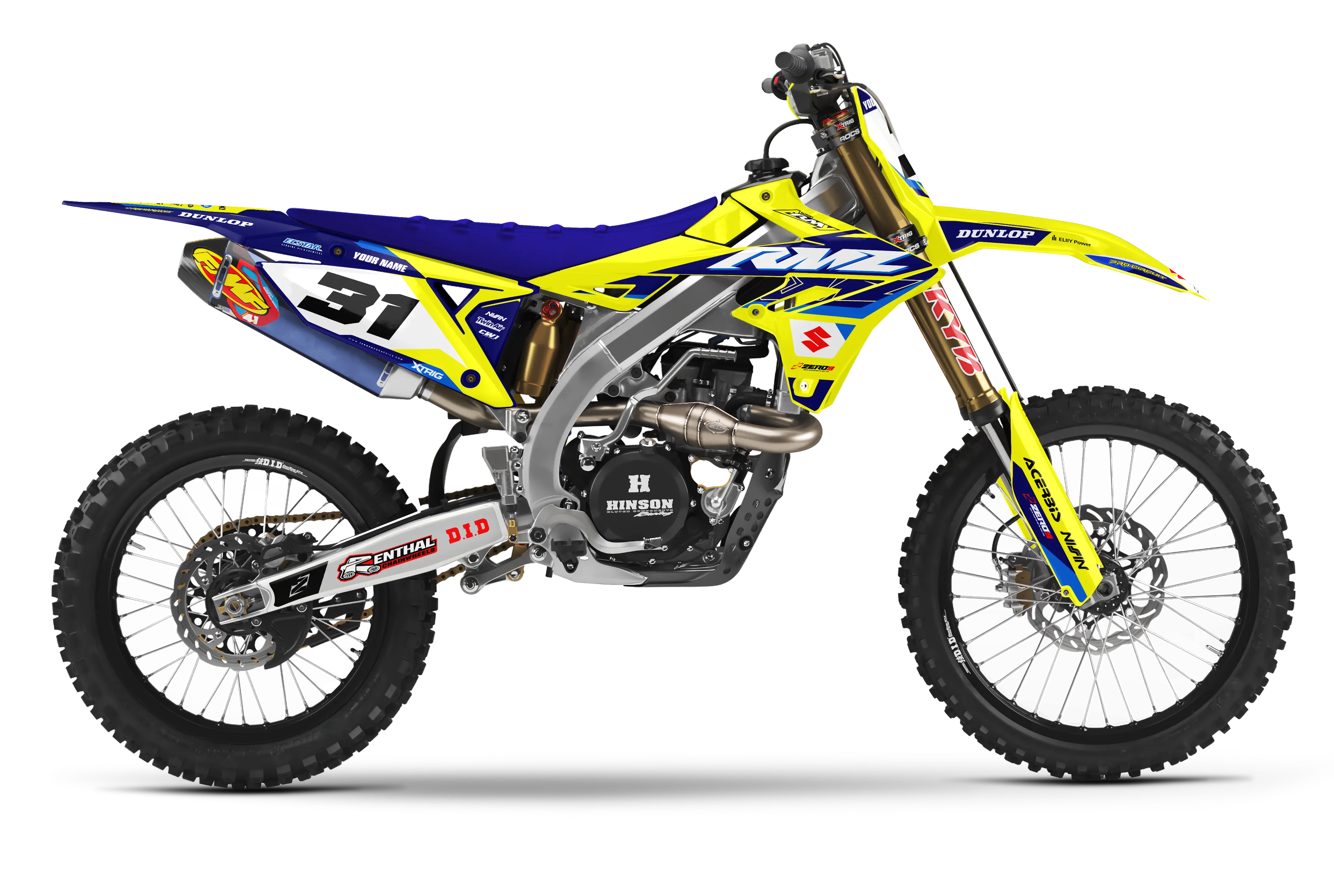 Suzuki Graphics Kit - TRAK | Yellow/Blue GRAPHIC KIT
